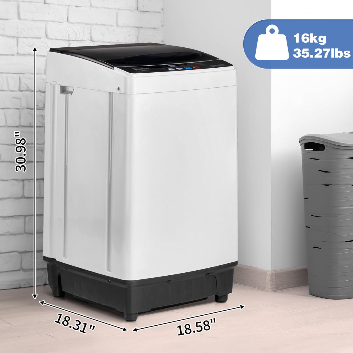 Winado 17.6LBS Full Automatic Portable Washing Machine with Drain Pump Jansha Store