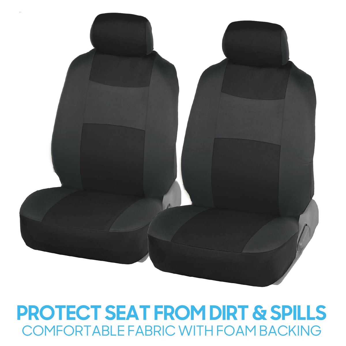 BDK PolyPro Car Seat Covers Full Set in Solid Black, Front and Rear Split Bench Seat Covers for Cars, Easy to Install Car Seats Cover Set and Accessories for Auto Trucks Van SUV - Solid Black Jansha Store