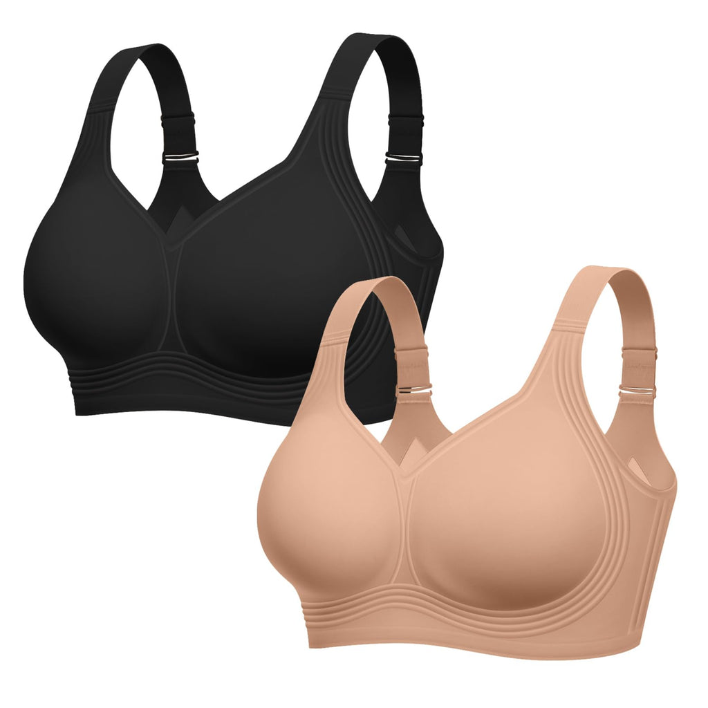 Back view of the wireless jelly bra showing adjustable straps and hook closure