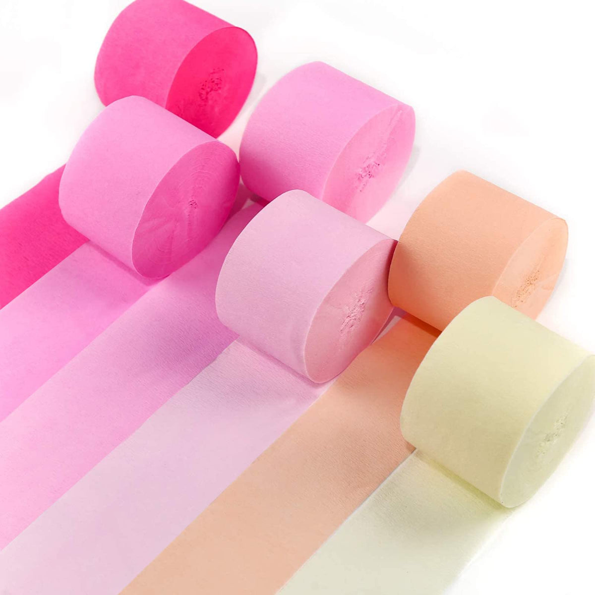 PartyWoo Pastel Crepe Paper Streamers 6 Rolls 492 FT Streamers Jansha Store