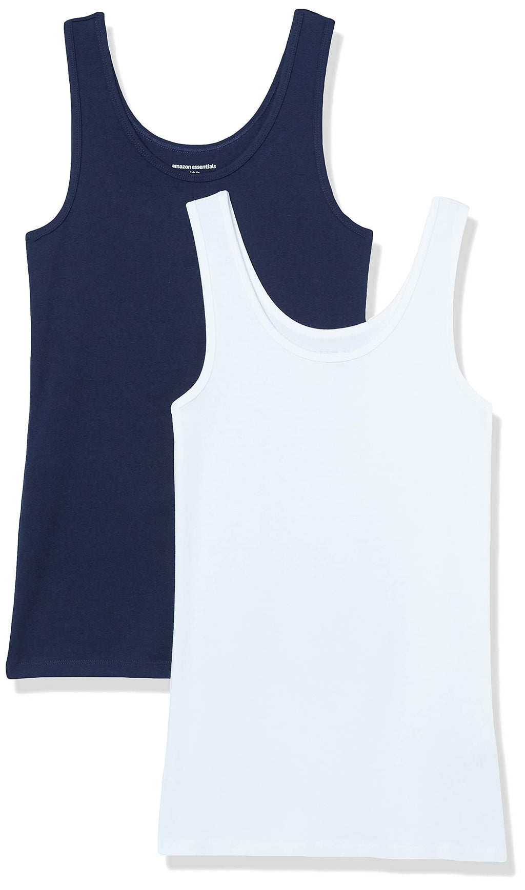 Amazon Essentials Women's Slim-Fit Ribbed Scoop Neck Tank Tops, Pack of 2 Jansha Store