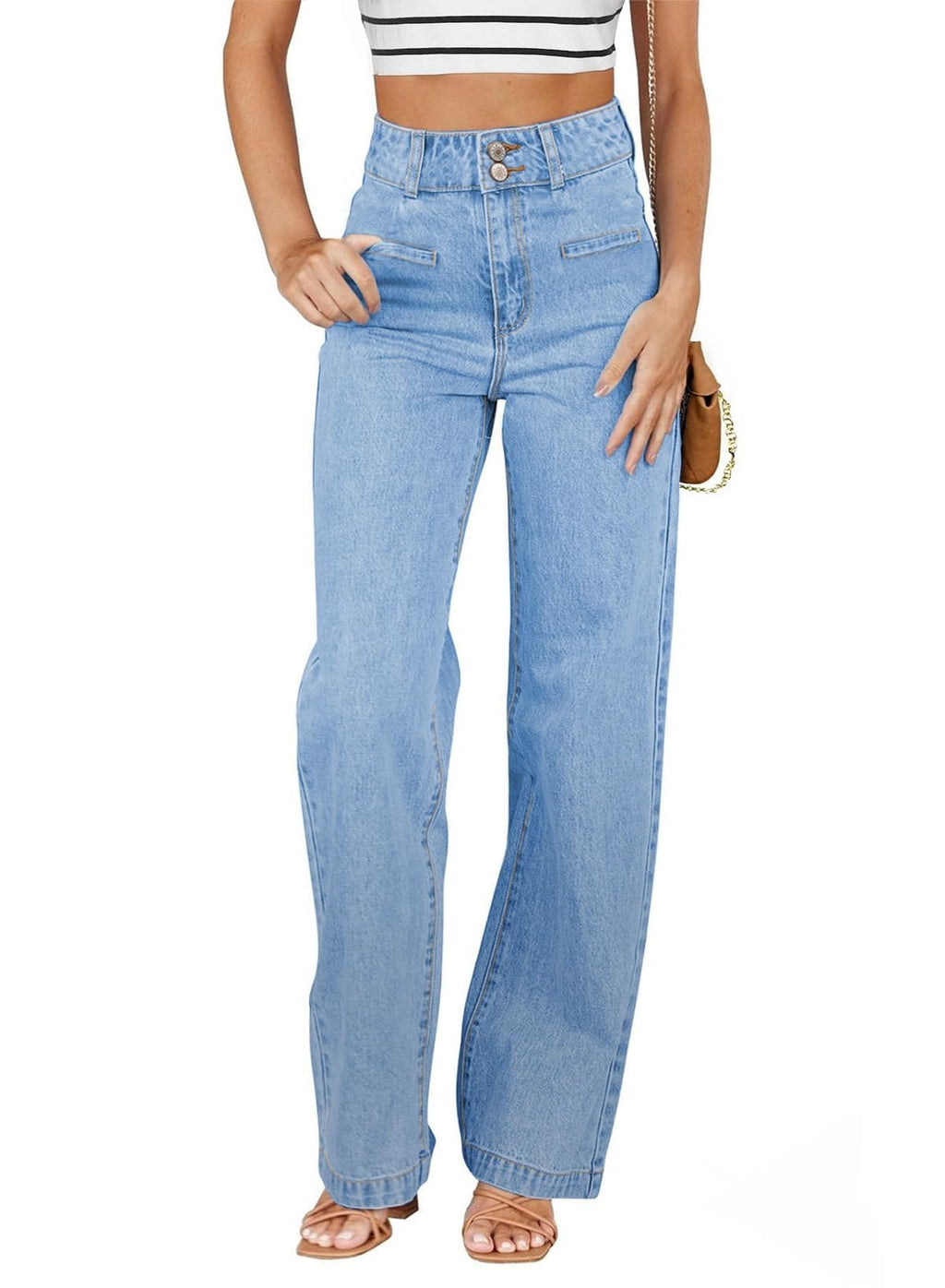 Sidefeel Jeans for Women High Waisted Straight Leg Denim Pants Jansha Store