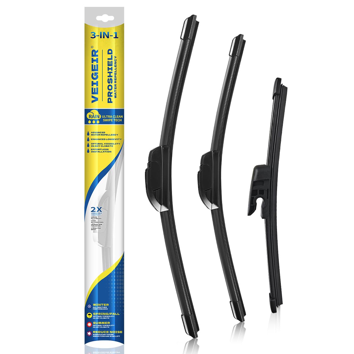 3 Pack Windshield Wiper Blades Compatible with Nissan Rogue 2014-2023 Pathfind 2013-2021 Original Factory Quality Front Rear Wipers Blade Set for My Car - 26" 17" 12" Jansha Store