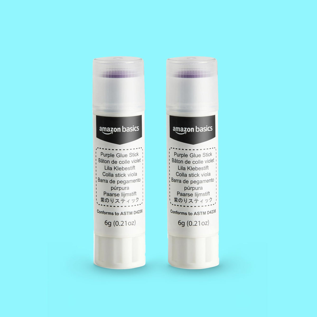 Amazon Basics Purple Washable School Glue Sticks for Classroom Supplies and Crafting, Dries Clear, 0.24-oz Stick, 30-Pack Jansha Store