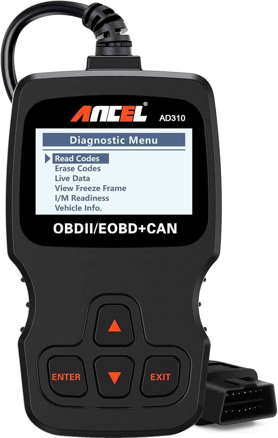 ANCEL AD310 Classic Enhanced Universal OBD II Scanner Car Engine Fault Code Reader CAN Diagnostic Scan Tool, Read and Clear Error Codes for 1996 or Newer OBD2 Protocol Vehicle (Black) Jansha Store