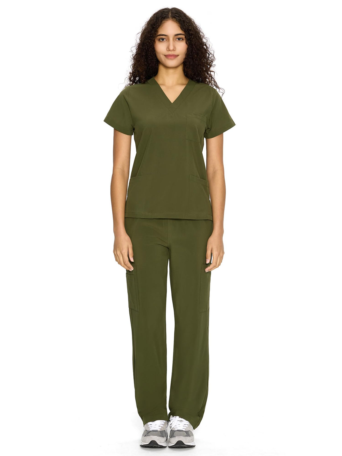 COZYFIT Scrubs for Women Set - V-Neck & Straight Leg Pants with 9 Pockets Jansha Store