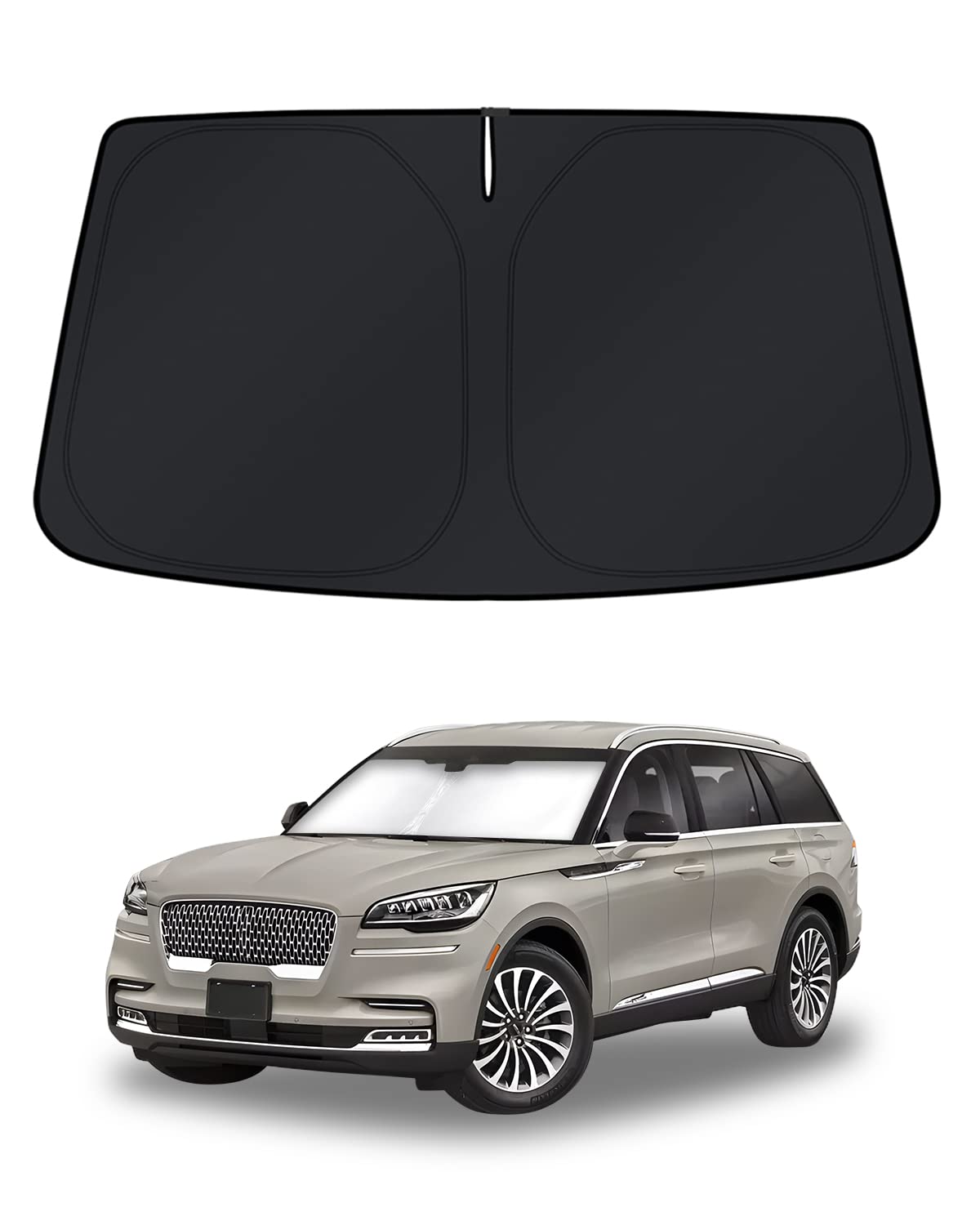 KUST Windshield Sun Shade for 2017-2026 Tesla Model Y/Model 3 Sunshade Accessories (Fit 2025-2026 Model Y Juniper / 2024 Model 3 Highland) Upgraded Foldable Sunshade, Blocks UV Rays Keep Car Cool Jansha Store