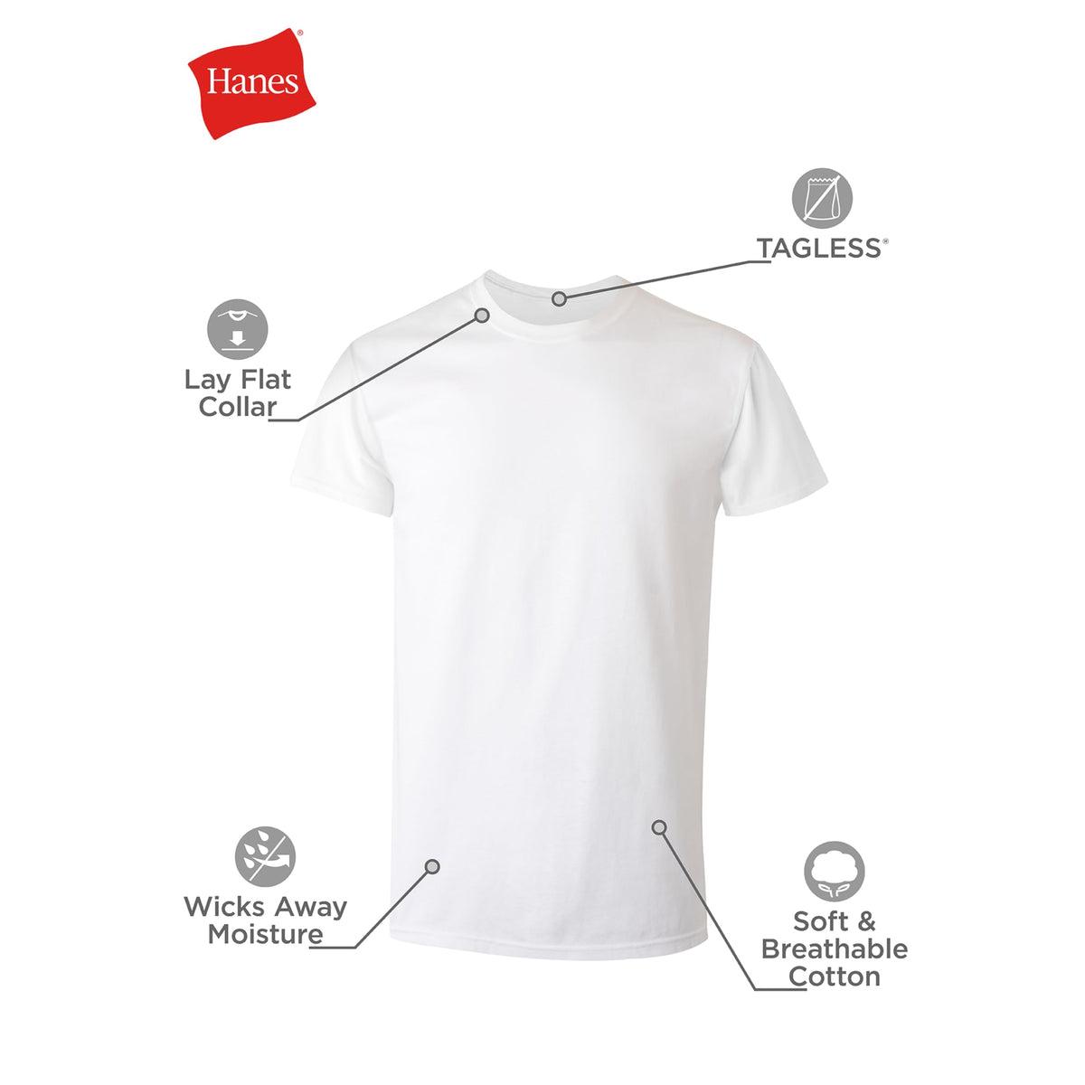 Hanes Men's Undershirt Packs, Stay-Tucked Soft Cotton Undershirts, Best Undershirts for Men, White/Black/Asstd Multipacks Jansha Store