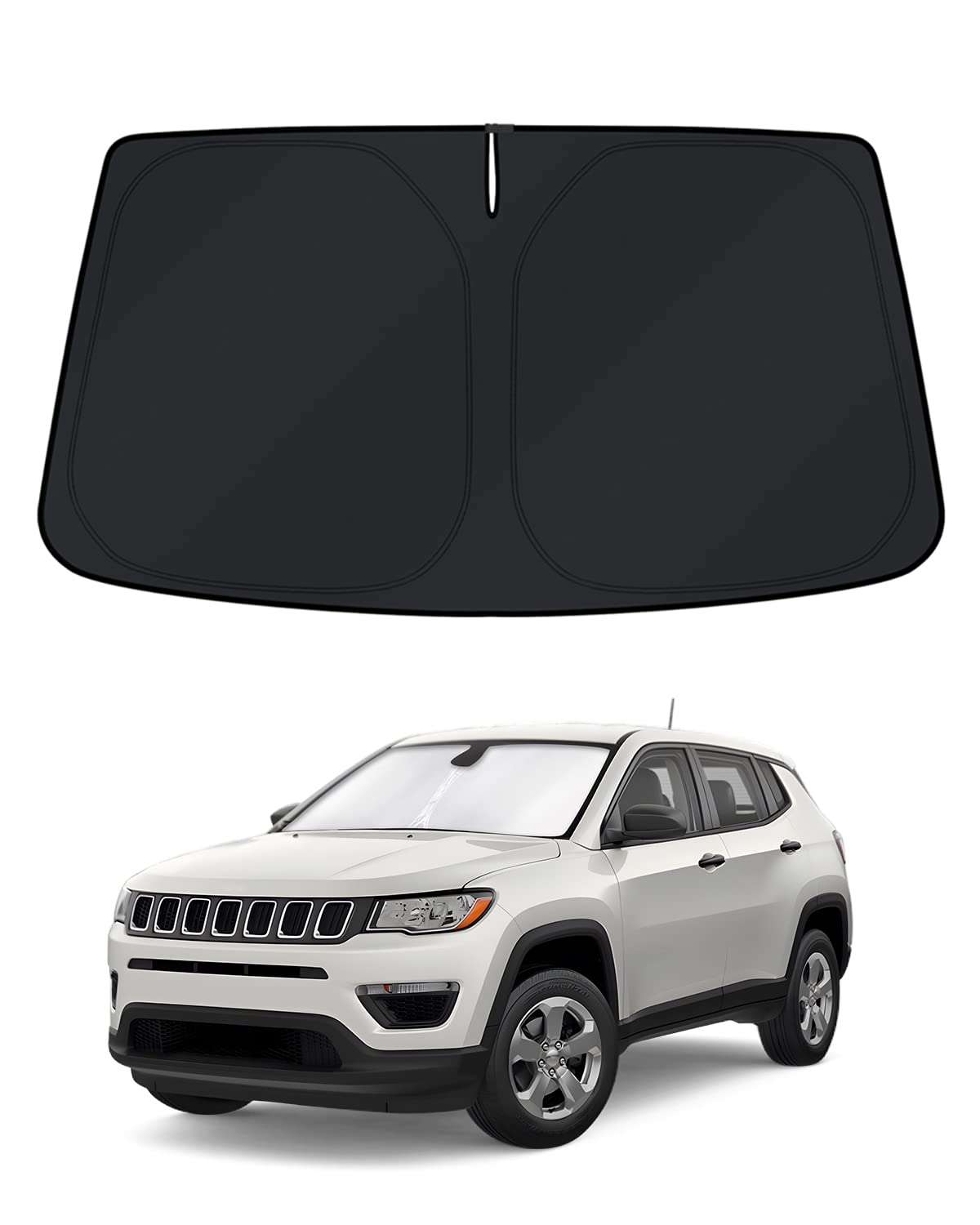 KUST Windshield Sun Shade for 2017-2026 Tesla Model Y/Model 3 Sunshade Accessories (Fit 2025-2026 Model Y Juniper / 2024 Model 3 Highland) Upgraded Foldable Sunshade, Blocks UV Rays Keep Car Cool Jansha Store