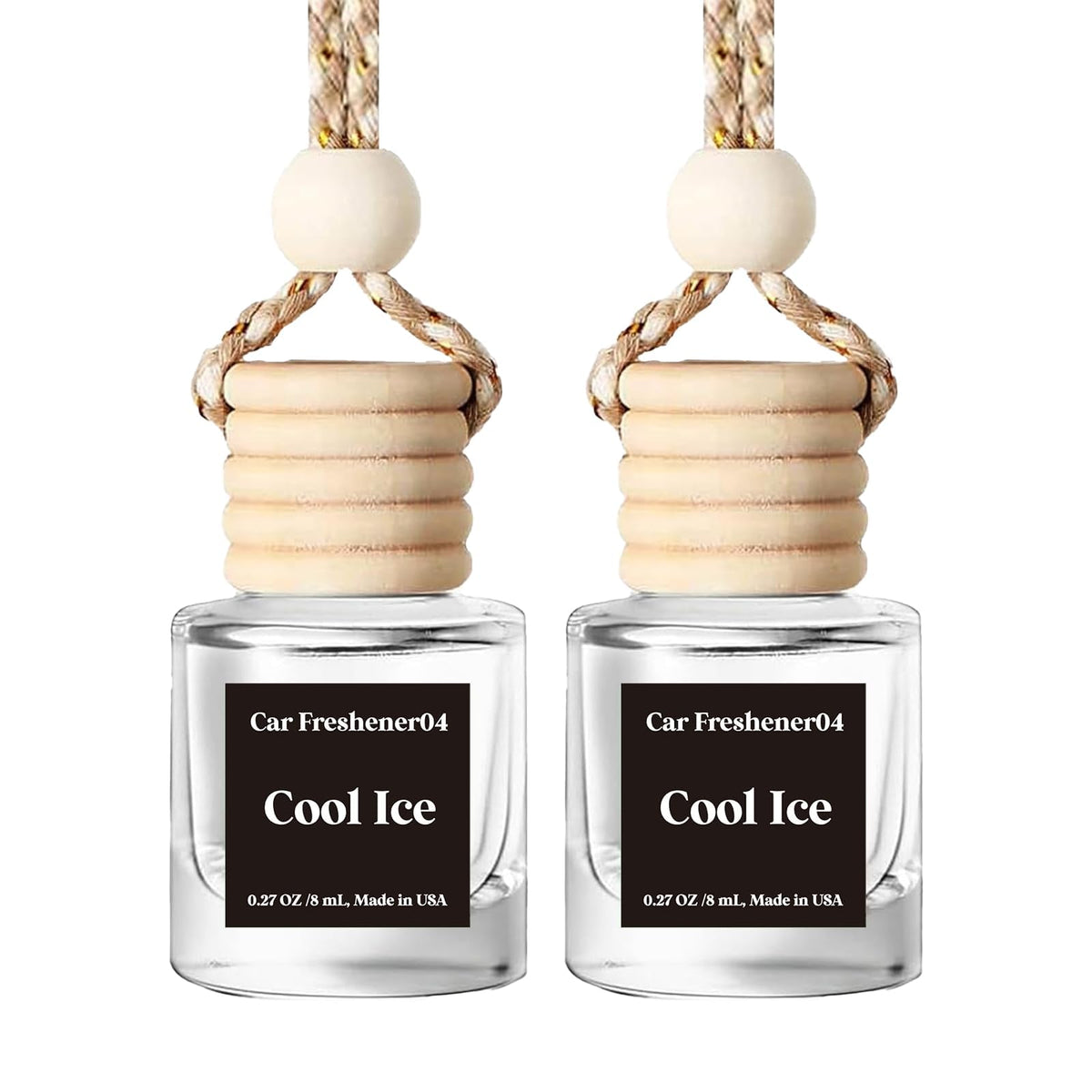 C Classy Car Air Freshener Hanging 2 Pack, Mahogany Teakwood Essential Oil Diffuser, Cute Glass Bottle, Long-Lasting Fragrance Car Accessories for Women & Men, Made in USA Jansha Store