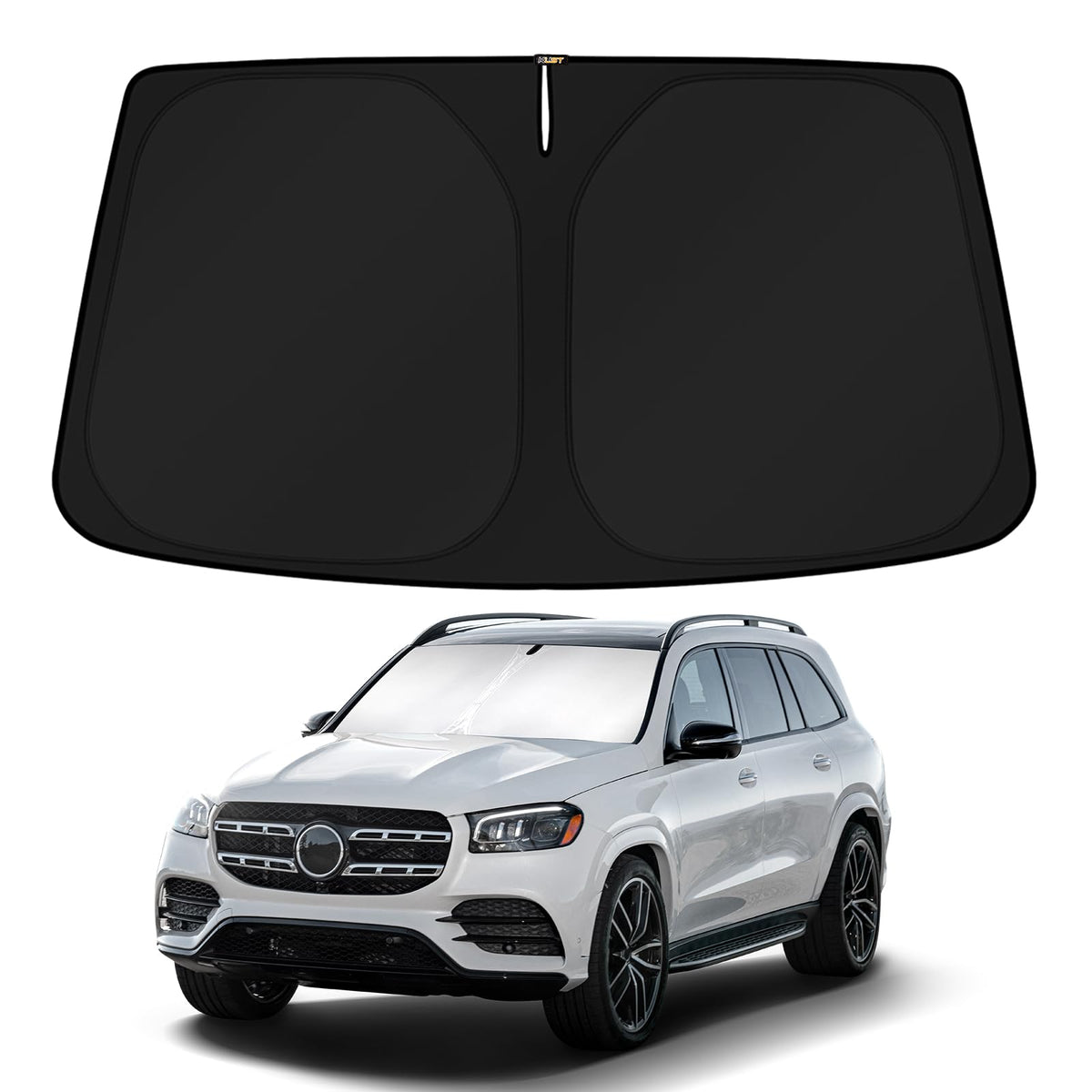 KUST Windshield Sun Shade for 2017-2026 Tesla Model Y/Model 3 Sunshade Accessories (Fit 2025-2026 Model Y Juniper / 2024 Model 3 Highland) Upgraded Foldable Sunshade, Blocks UV Rays Keep Car Cool Jansha Store