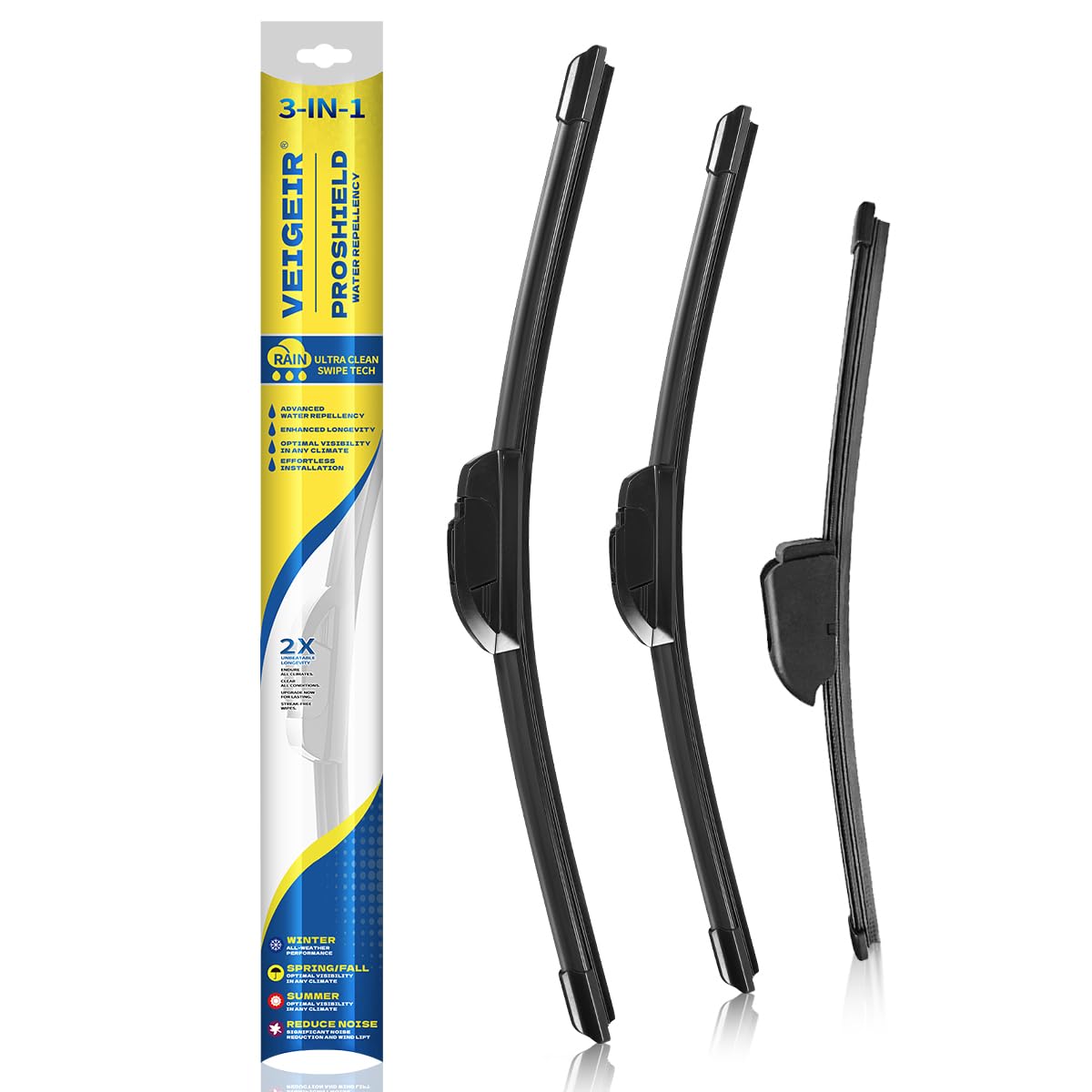 3 Pack Windshield Wiper Blades Compatible with Nissan Rogue 2014-2023 Pathfind 2013-2021 Original Factory Quality Front Rear Wipers Blade Set for My Car - 26" 17" 12" Jansha Store