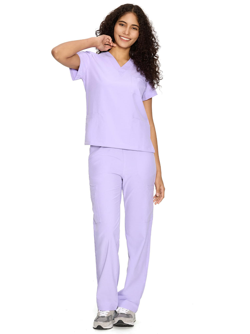 COZYFIT Scrubs for Women Set - V-Neck & Straight Leg Pants with 9 Pockets Jansha Store