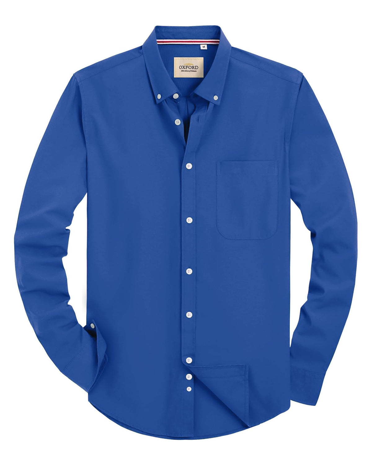 Alimens & Gentle Mens Solid Oxford Shirt Long Sleeve Dress Shirt Work Casual Button Down Shirts with Pocket Jansha Store