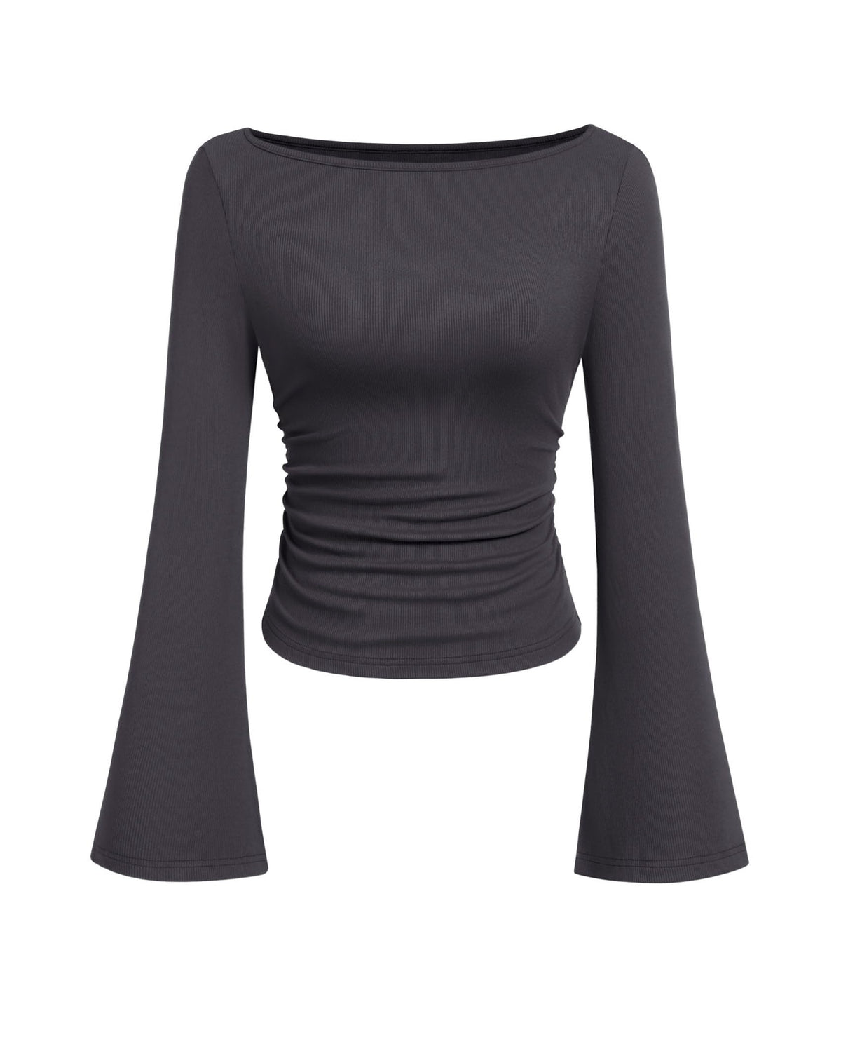 PRETTYGARDEN Womens Bell Long Sleeve Ribbed Knit Tops Jansha Store