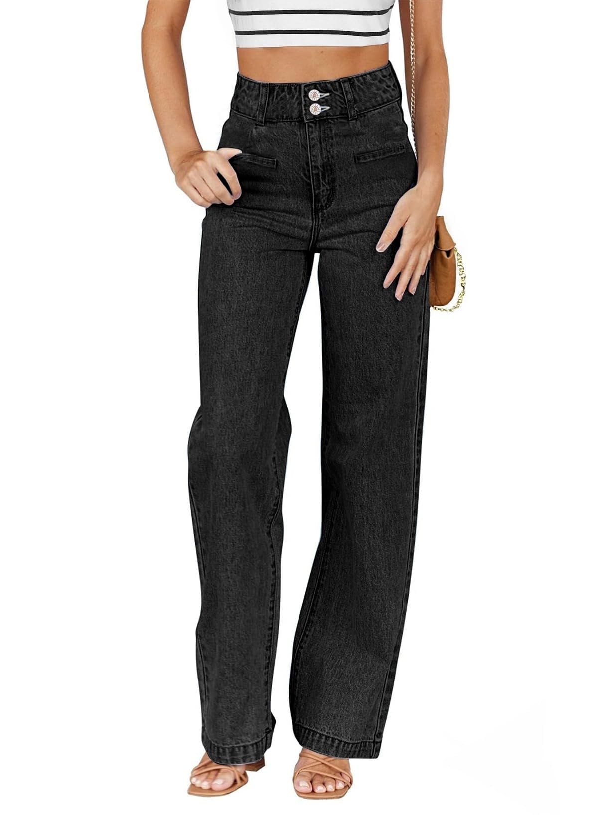 Sidefeel Jeans for Women High Waisted Straight Leg Denim Pants Jansha Store