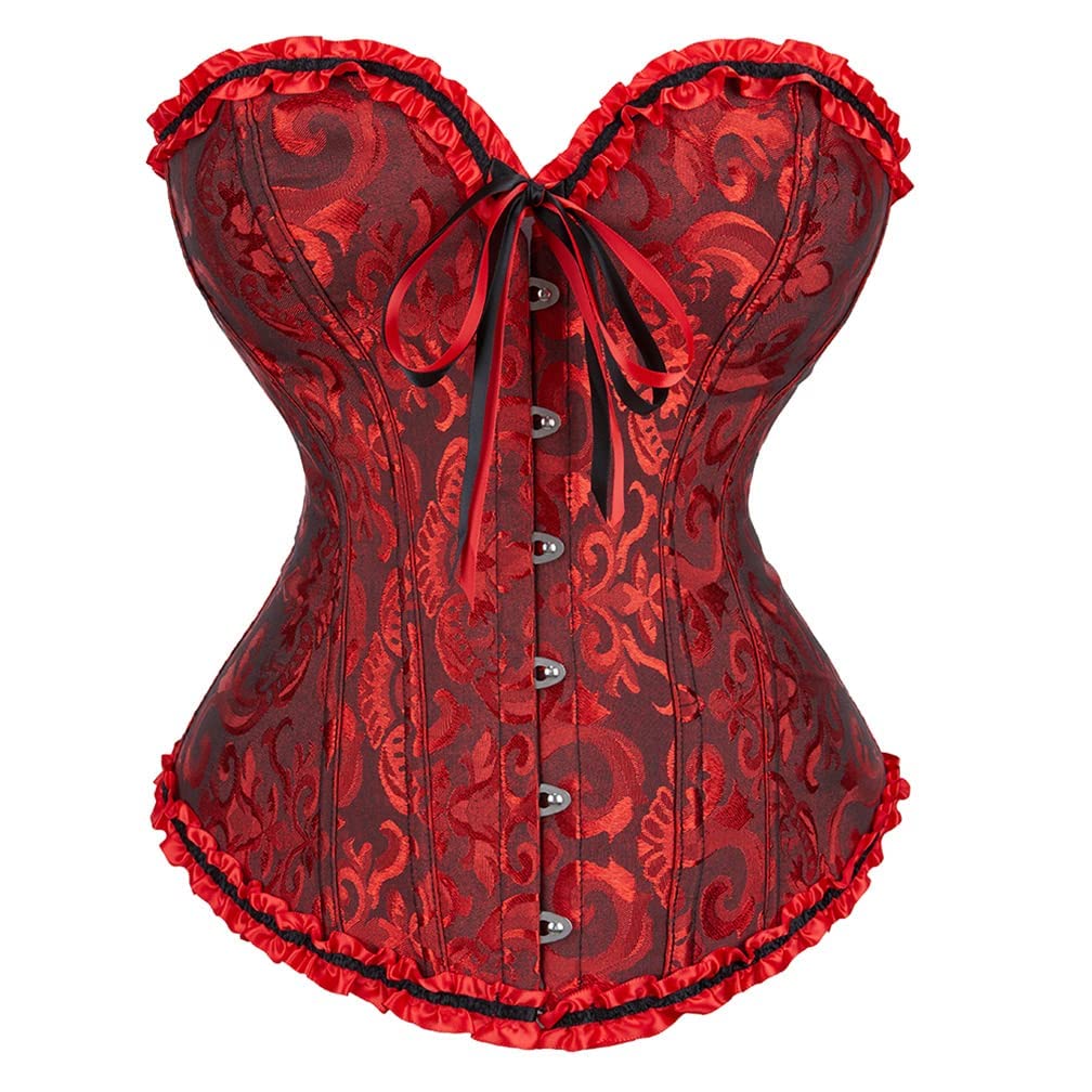 Close-up of the corset top's fabric texture and boning channels