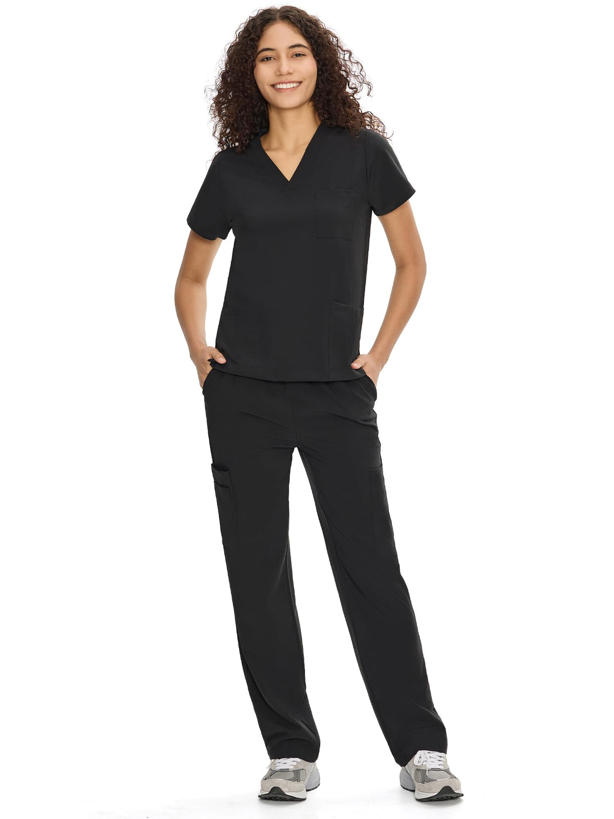 COZYFIT Scrubs for Women Set - V-Neck & Straight Leg Pants with 9 Pockets Jansha Store