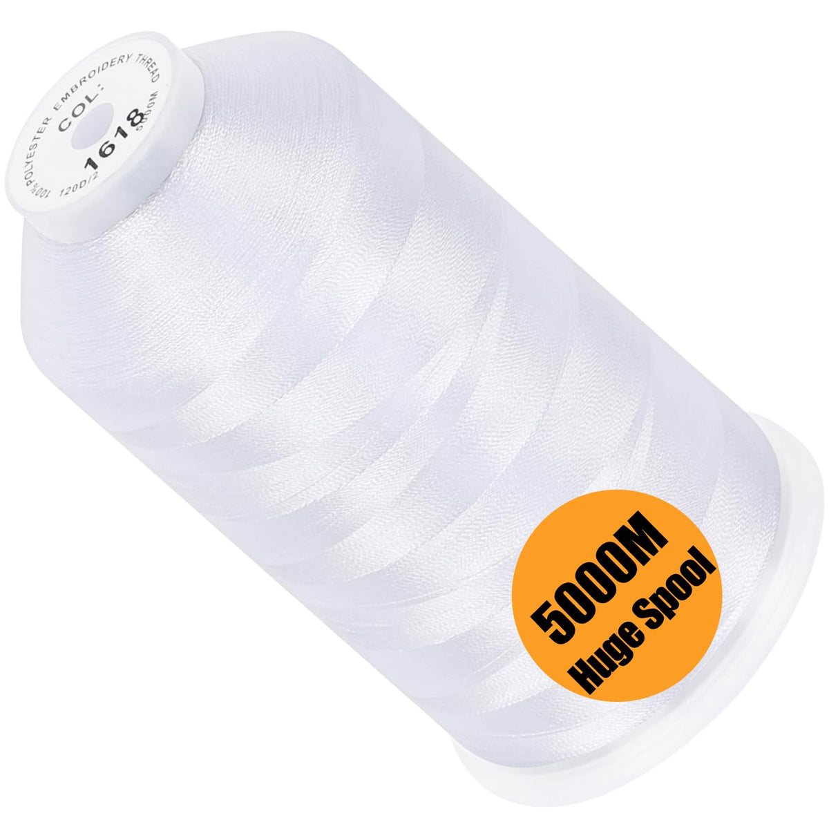 New brothread 5000M Huge Spool Embroidery Machine Thread - White Jansha Store