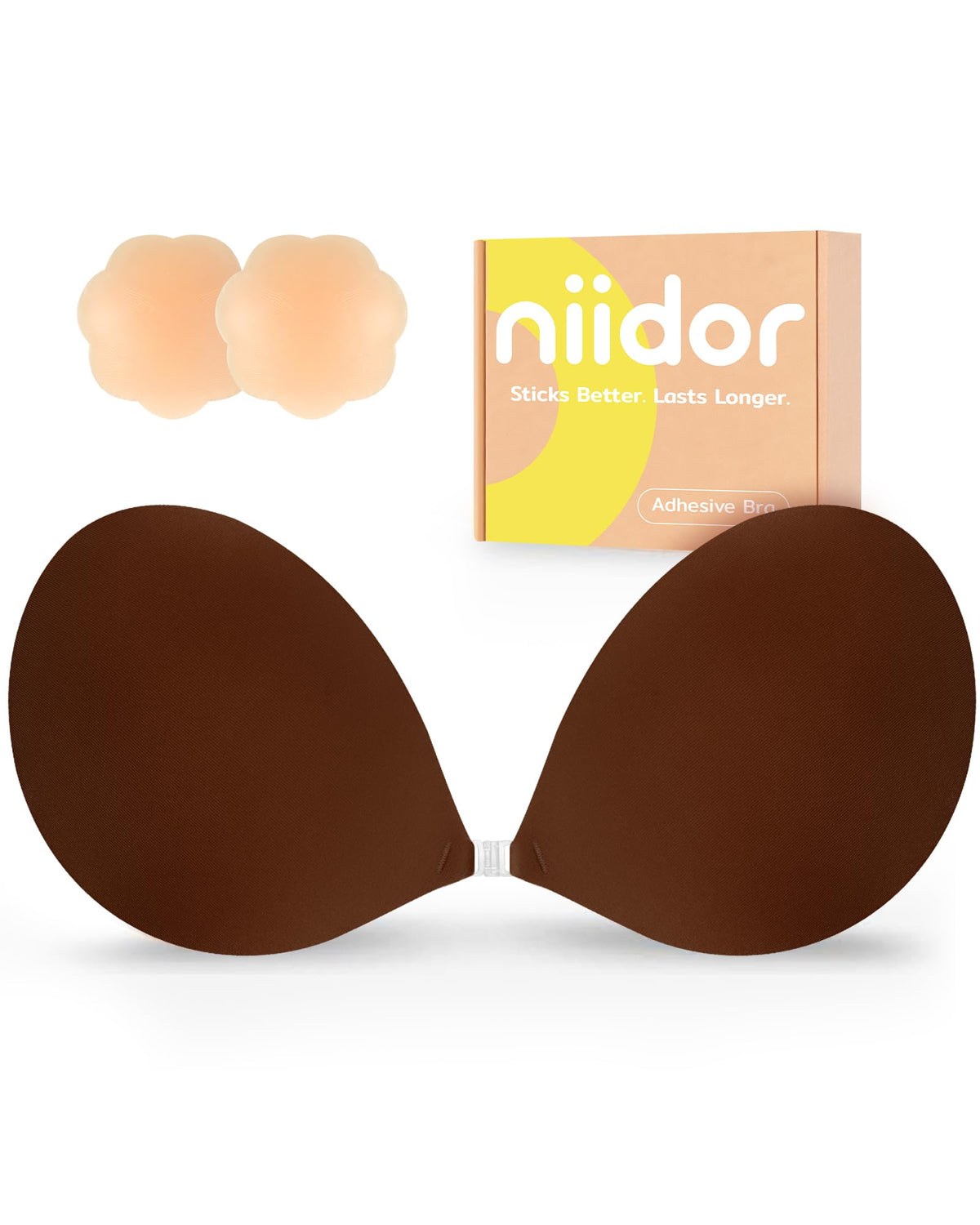 Niidor Adhesive Bra Strapless Ultra Sticky Invisible Push up Silicone Bra Multiple Colors Sizes Reusable for Backless Dress Jansha Store