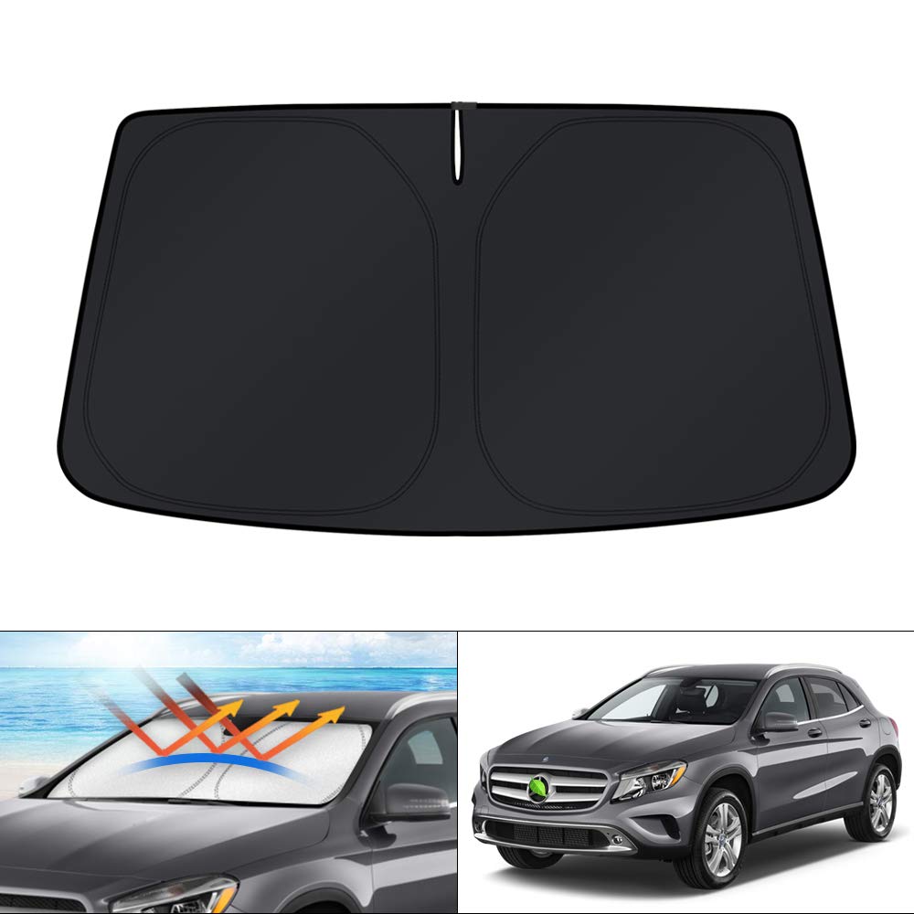 KUST Windshield Sun Shade for 2017-2026 Tesla Model Y/Model 3 Sunshade Accessories (Fit 2025-2026 Model Y Juniper / 2024 Model 3 Highland) Upgraded Foldable Sunshade, Blocks UV Rays Keep Car Cool Jansha Store