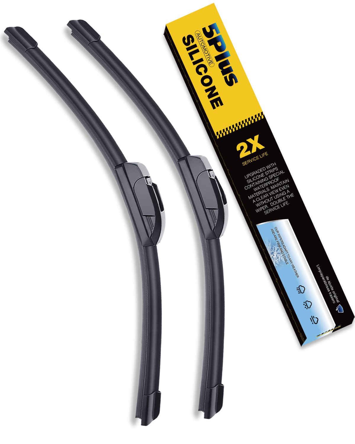 5 PLUS Premium Silicone Wiper Blades Fits Tesla Model Y 2020-2025 Jansha Store