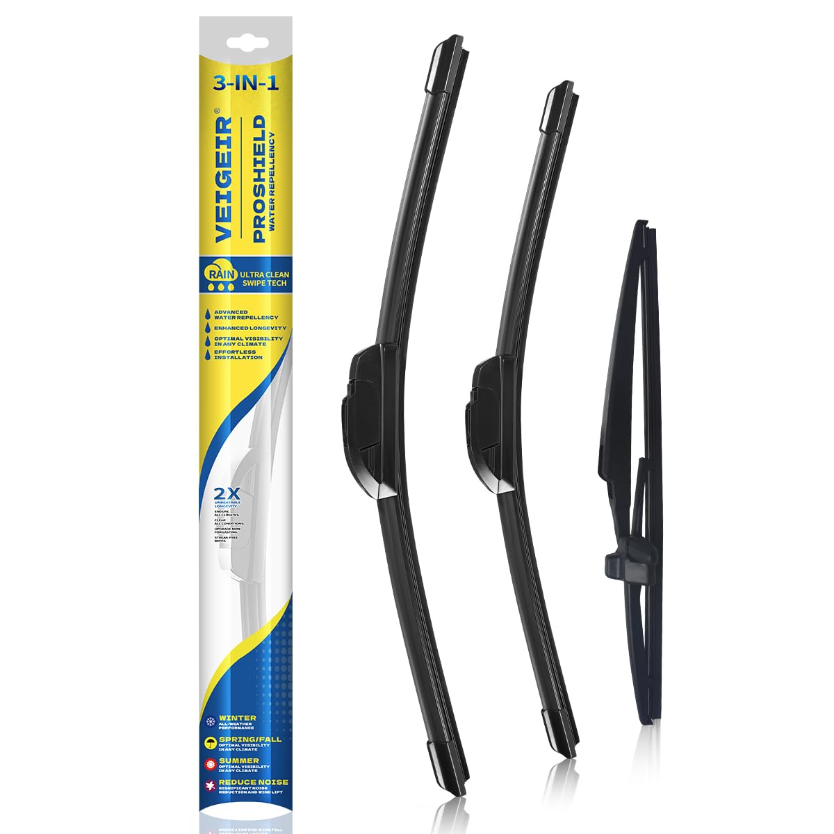 3 Pack Windshield Wiper Blades Compatible with Nissan Rogue 2014-2023 Pathfind 2013-2021 Original Factory Quality Front Rear Wipers Blade Set for My Car - 26" 17" 12" Jansha Store