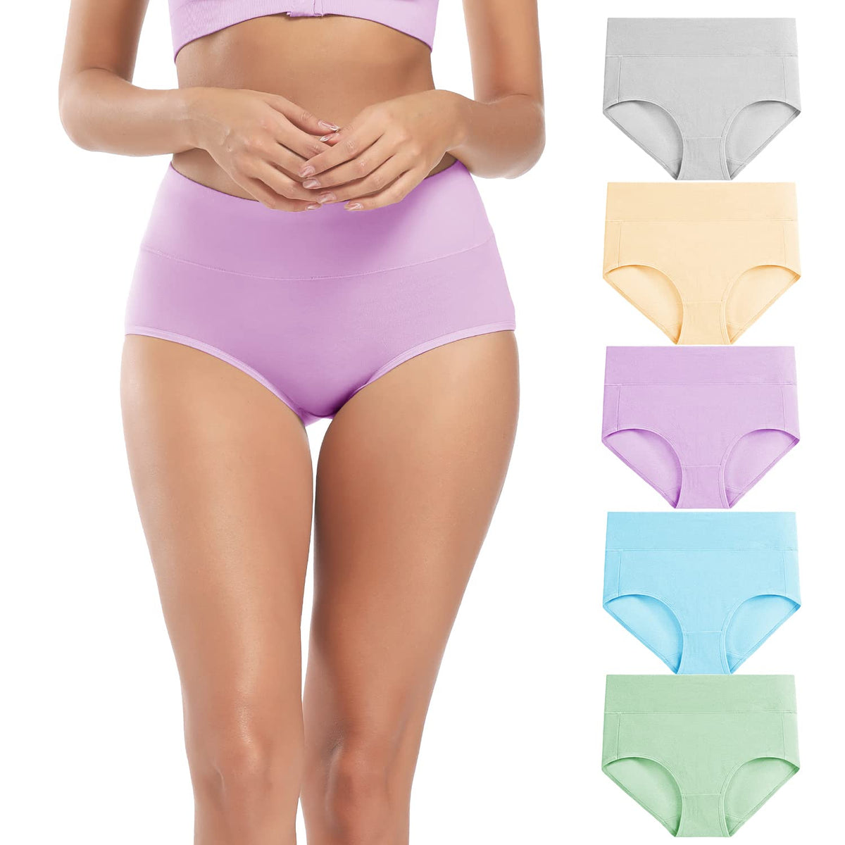 Molasus Women's Cotton Underwear High Waisted Full Coverage Ladies Panties (Regular & Plus Size) Jansha Store
