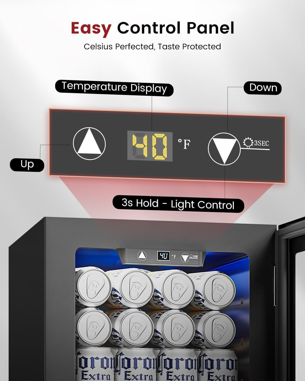 Feelfunn 24 Can Beverage Refrigerator, Mini Fridge, Black Jansha Store