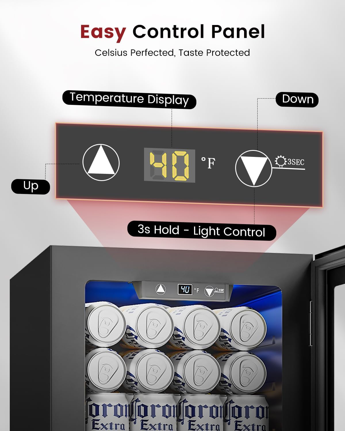 Feelfunn 24 Can Beverage Refrigerator, Mini Fridge, Black Jansha Store