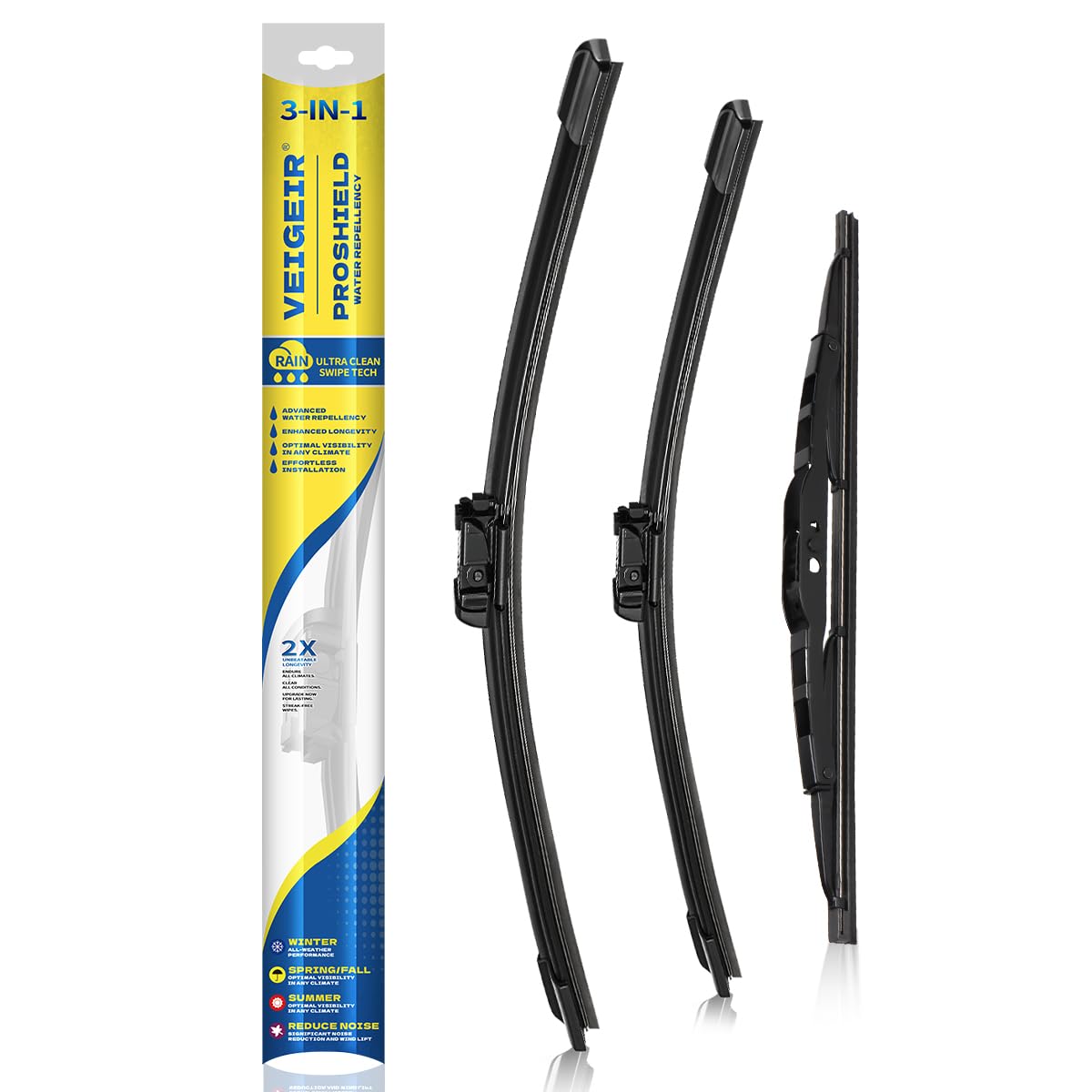 3 Pack Windshield Wiper Blades Compatible with Nissan Rogue 2014-2023 Pathfind 2013-2021 Original Factory Quality Front Rear Wipers Blade Set for My Car - 26" 17" 12" Jansha Store