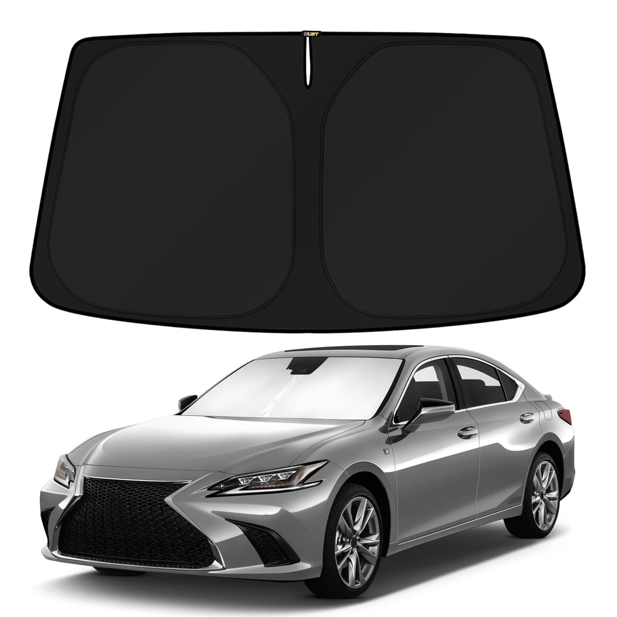 KUST Windshield Sun Shade for 2017-2026 Tesla Model Y/Model 3 Sunshade Accessories (Fit 2025-2026 Model Y Juniper / 2024 Model 3 Highland) Upgraded Foldable Sunshade, Blocks UV Rays Keep Car Cool Jansha Store