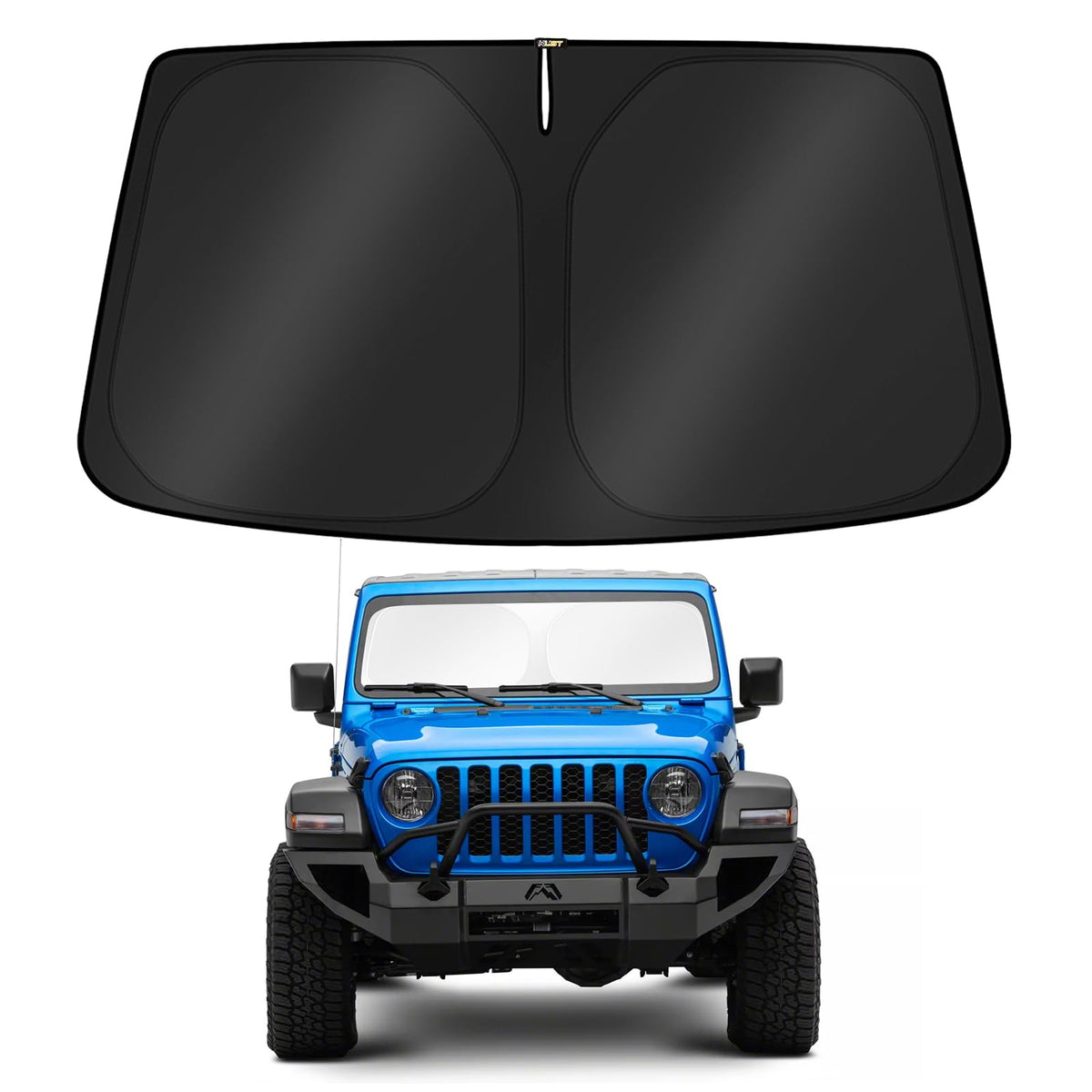 KUST Windshield Sun Shade for 2017-2026 Tesla Model Y/Model 3 Sunshade Accessories (Fit 2025-2026 Model Y Juniper / 2024 Model 3 Highland) Upgraded Foldable Sunshade, Blocks UV Rays Keep Car Cool Jansha Store