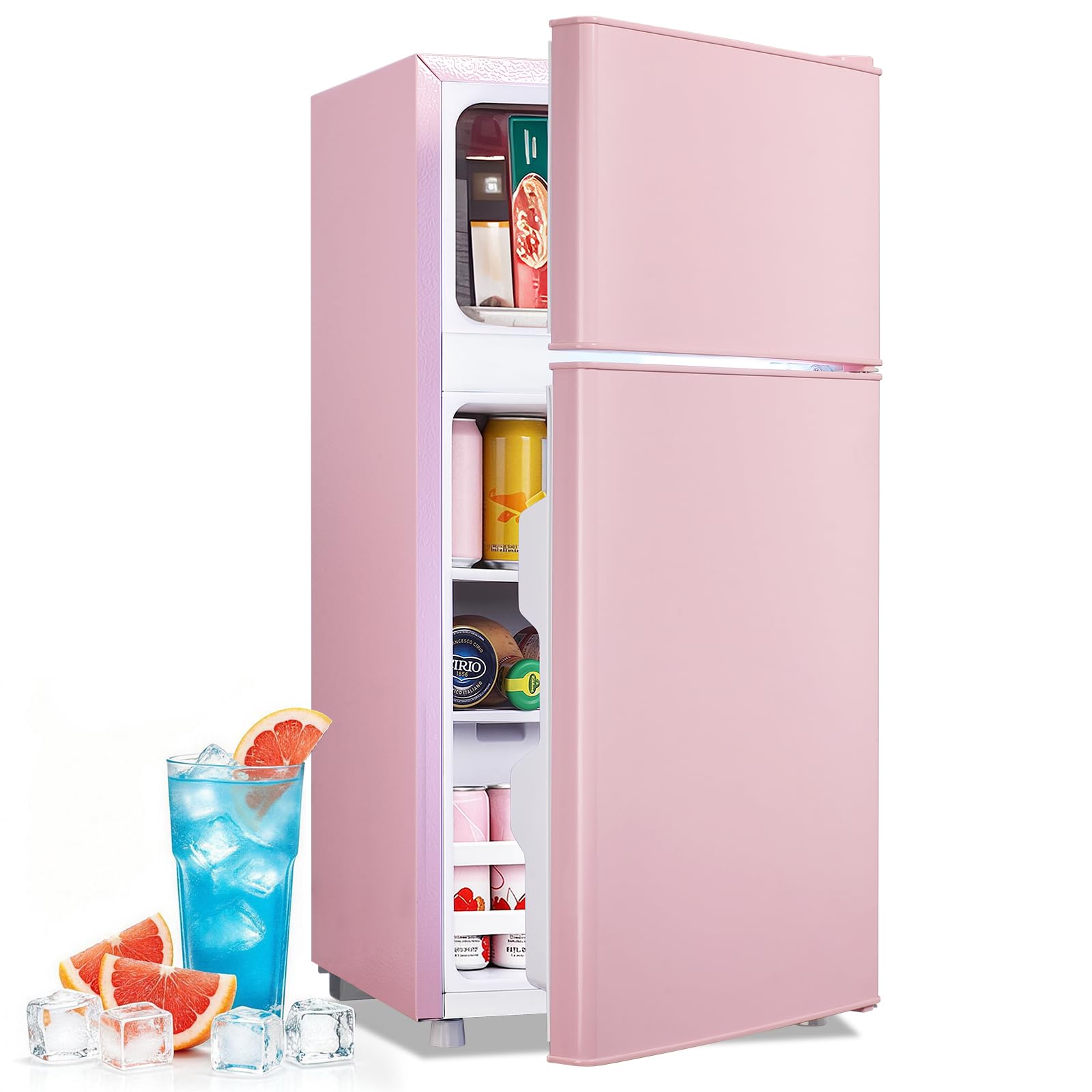 DEMULLER 2.4 Cu.Ft Small Refrigerator with Freezer Mini Fridge Removable Plastic Shelves Ideal for Apartment,Dormitory Black Jansha Store