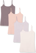 Women's slim-fit camisole tank top in solid color, worn as a layering piece