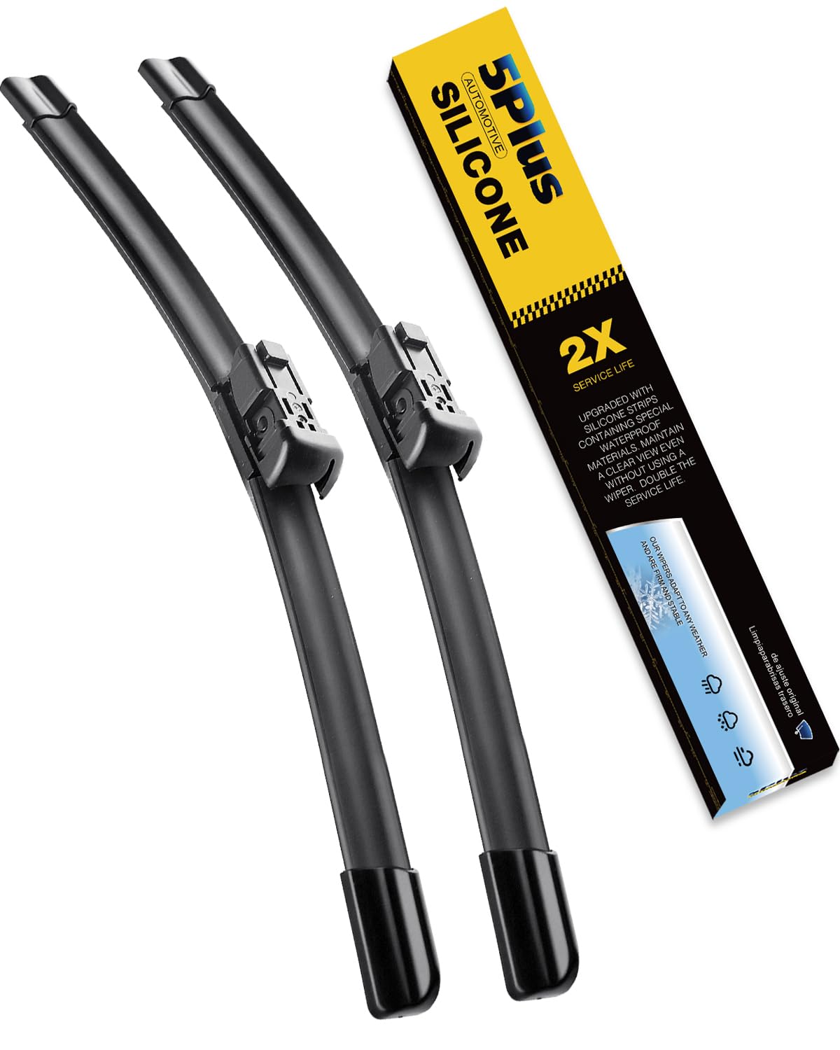 5 PLUS Premium Silicone Wiper Blades Fits Tesla Model Y 2020-2025 Jansha Store