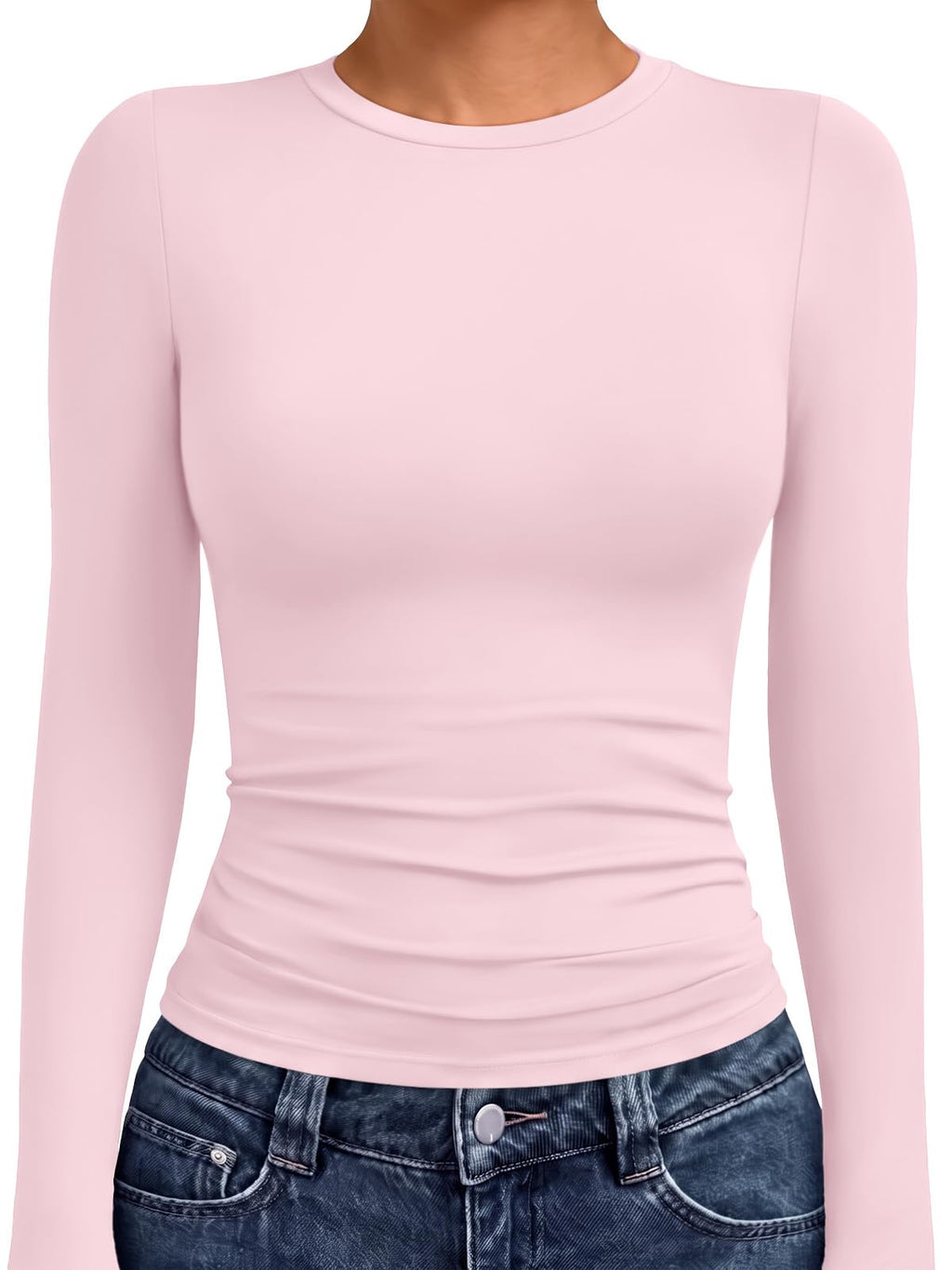 Women's compression underscrub top with long sleeves displayed on a plain background