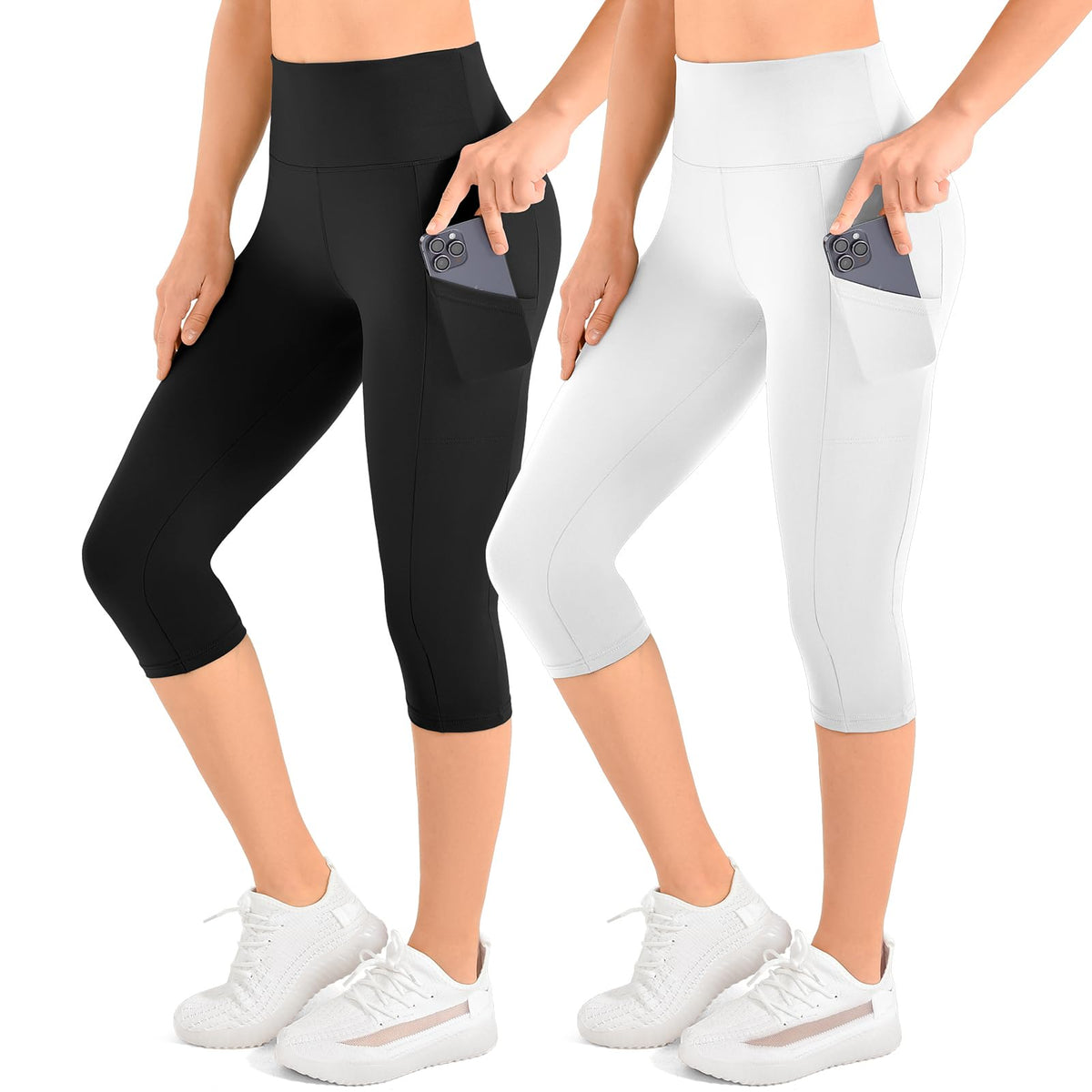 Leafigure 2-Pack High Waist Leggings with Pockets for Women Jansha Store