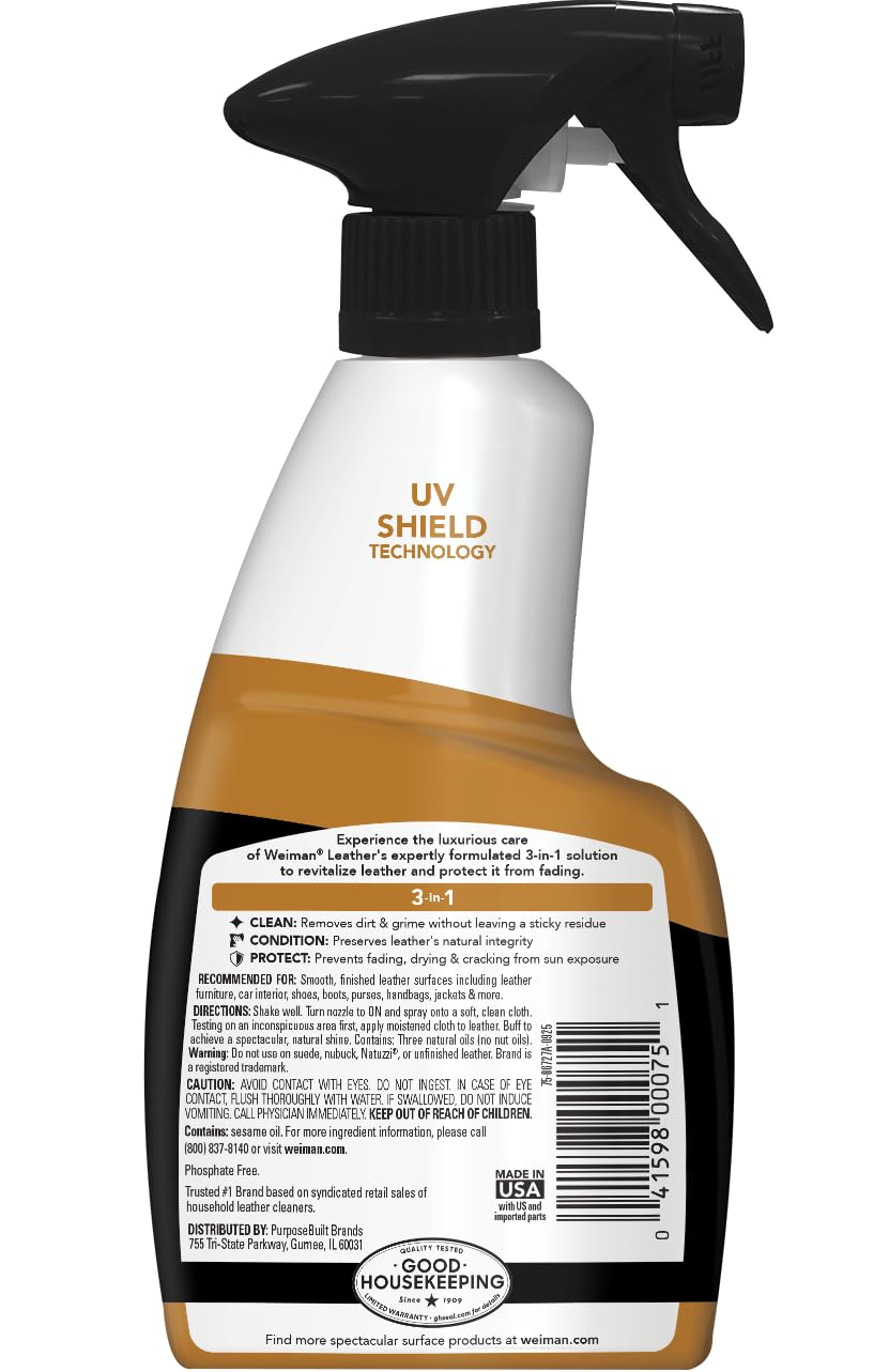 Weiman Leather Cleaner, Conditioner & Protector, Car Interior & Furniture Jansha Store