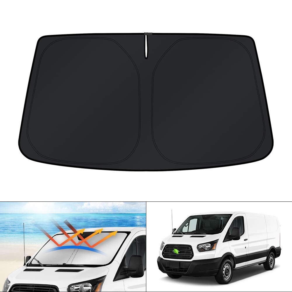 KUST Windshield Sun Shade for 2017-2026 Tesla Model Y/Model 3 Sunshade Accessories (Fit 2025-2026 Model Y Juniper / 2024 Model 3 Highland) Upgraded Foldable Sunshade, Blocks UV Rays Keep Car Cool Jansha Store