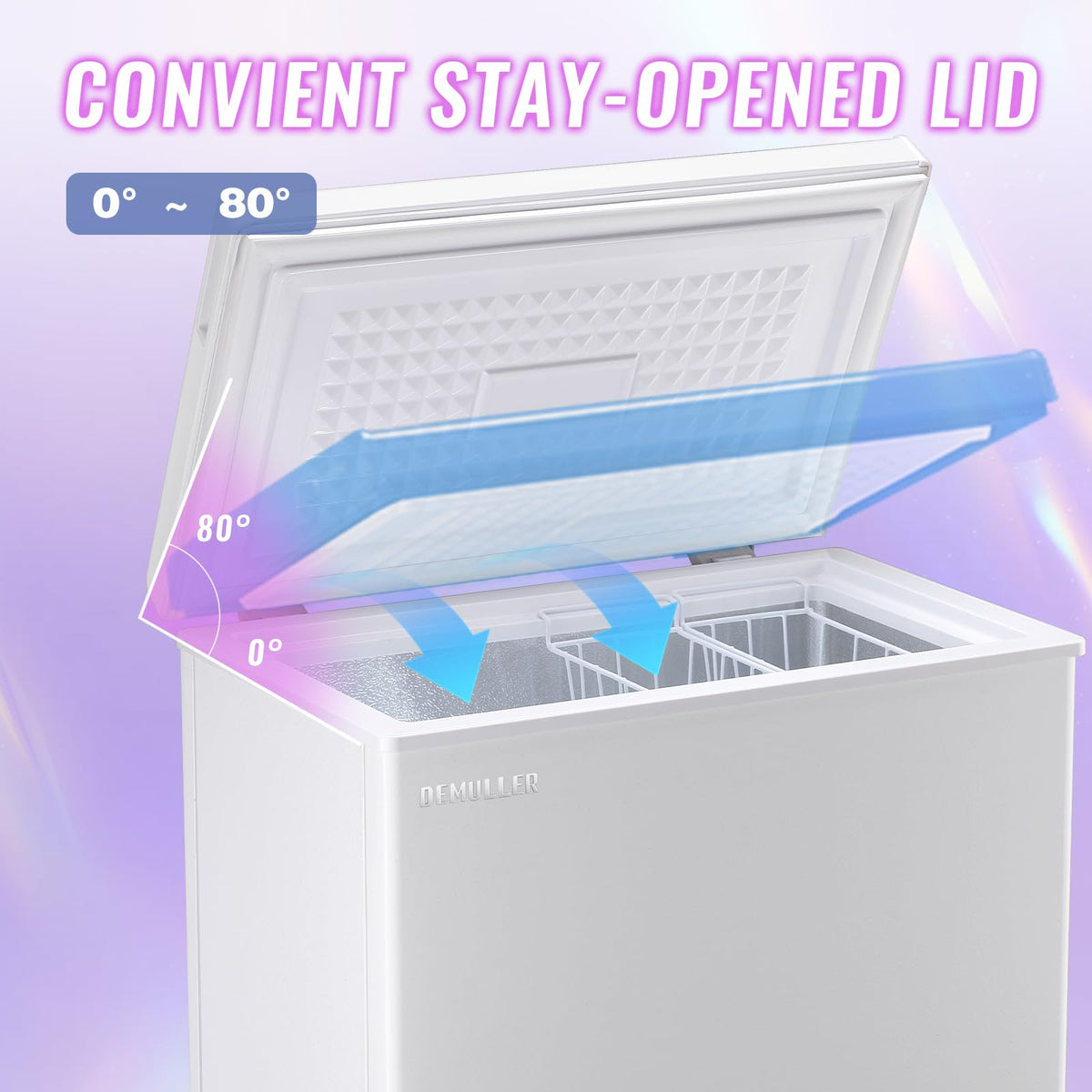 DEMULLER Chest Freezer 5.0Cubic Feet Deep Freezer Freestanding Freezers with 2 Removable Stainless Steel Basket, Mini Freezer Top Open Door Compact Freezer with Electronic Control 41℉ to -15℉BLACK Jansha Store
