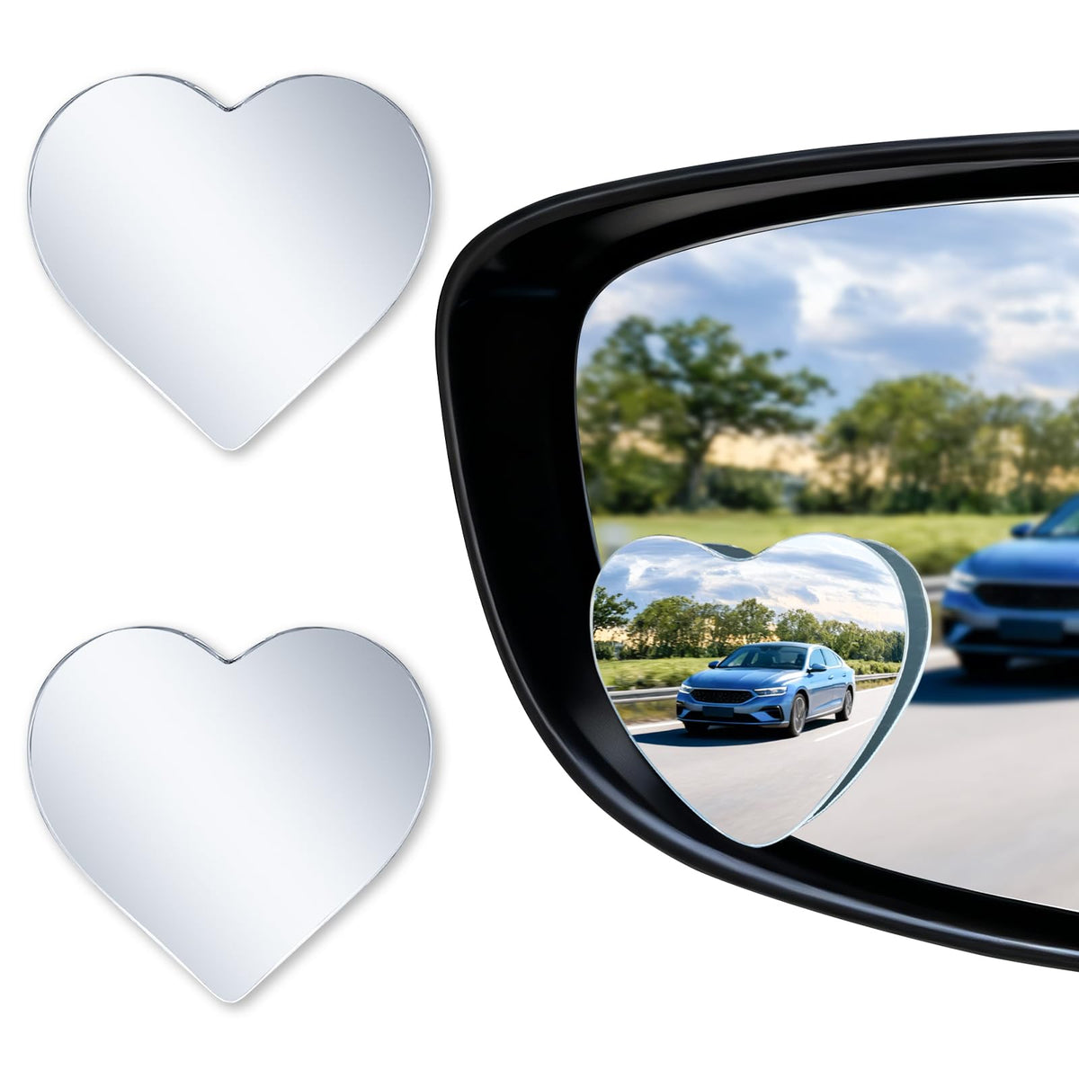 LivTee Blind Spot Mirror, 2" Round HD Glass Frameless Convex Rear View Mirrors Exterior Accessories with Wide Angle Adjustable Stick for Car SUV and Trucks, Pack of 2 Jansha Store
