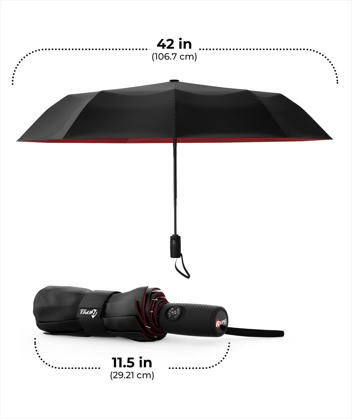 Windproof Travel Umbrella - Compact & Withstands Winds up to 100MPH, Strongest Premium Auto Folding Umbrella for Rain and Sun - Durable, Light & Portable for Women & Men, Fits Backpack & Cars Jansha Store