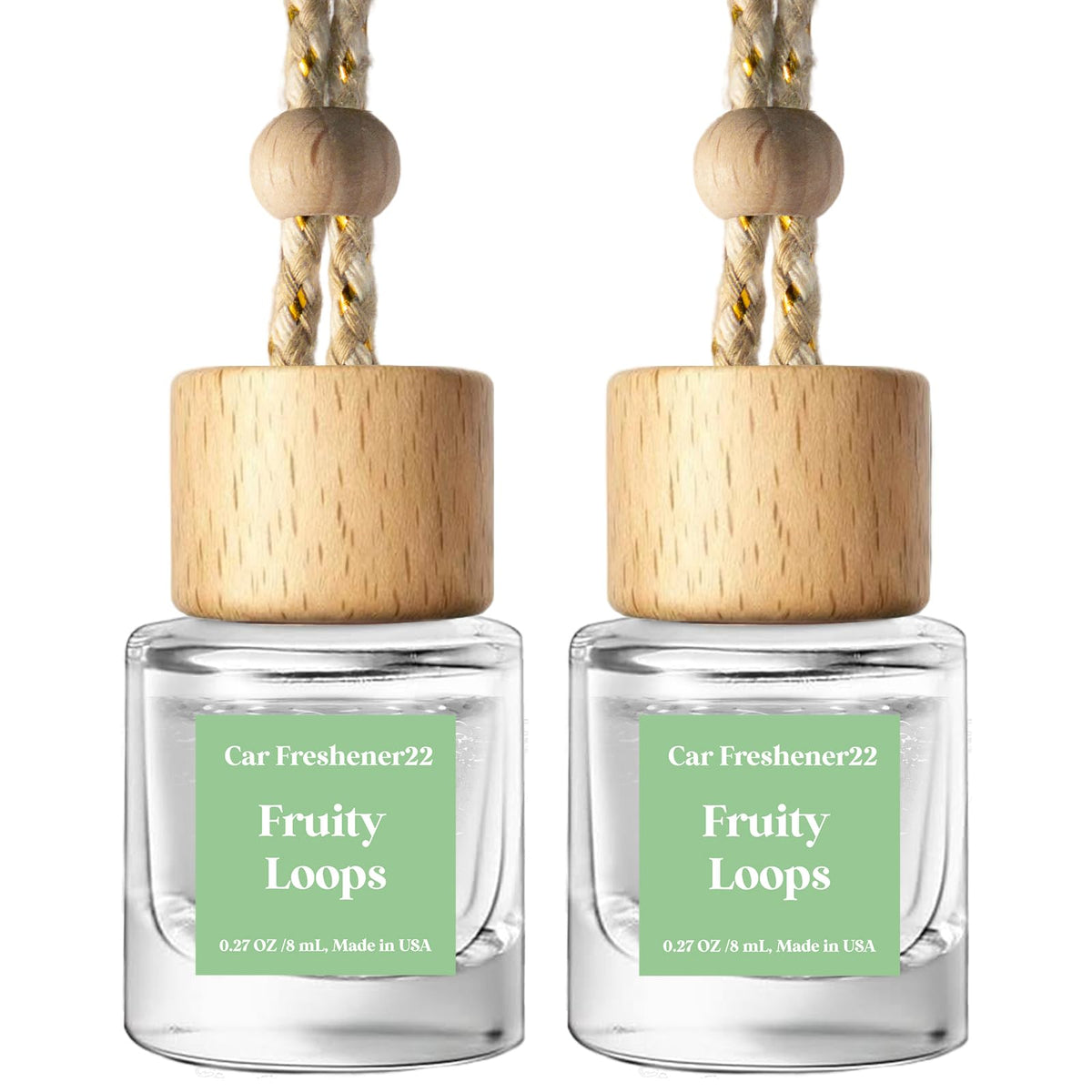C Classy Car Air Freshener Hanging 2 Pack, Mahogany Teakwood Essential Oil Diffuser, Cute Glass Bottle, Long-Lasting Fragrance Car Accessories for Women & Men, Made in USA Jansha Store