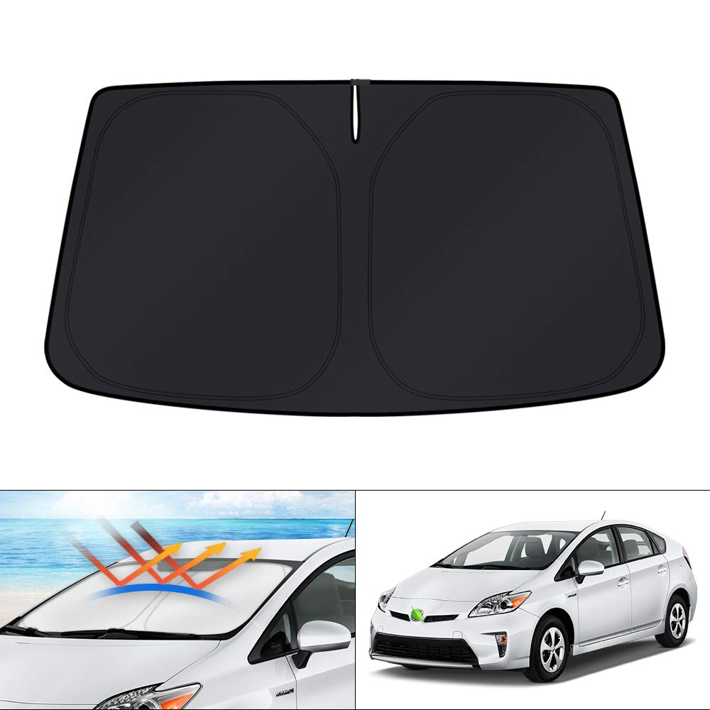 KUST Windshield Sun Shade for 2017-2026 Tesla Model Y/Model 3 Sunshade Accessories (Fit 2025-2026 Model Y Juniper / 2024 Model 3 Highland) Upgraded Foldable Sunshade, Blocks UV Rays Keep Car Cool Jansha Store
