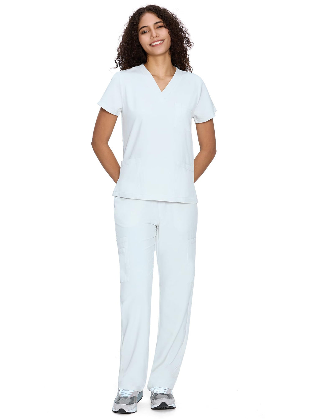 COZYFIT Scrubs for Women Set - V-Neck & Straight Leg Pants with 9 Pockets Jansha Store