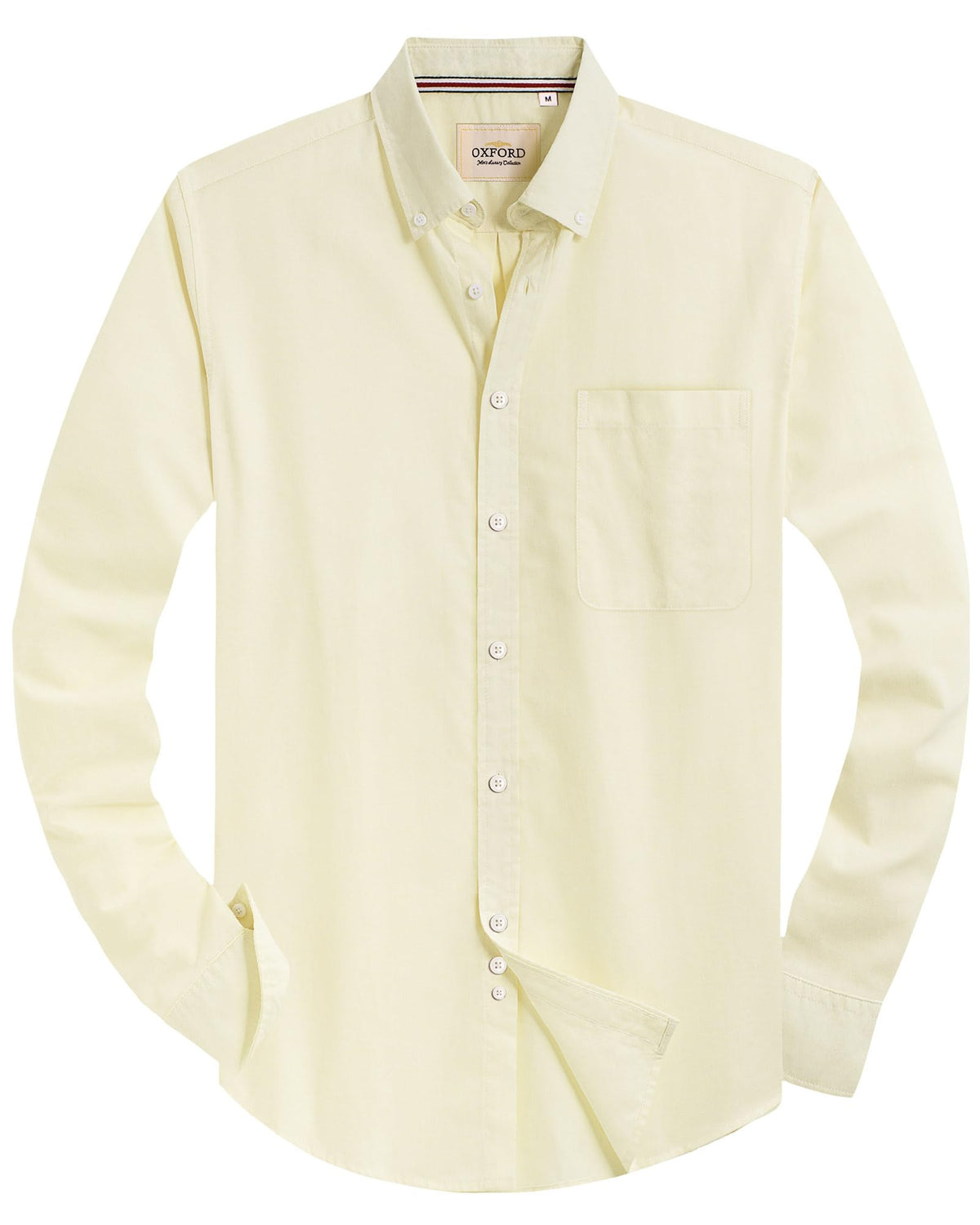 Alimens & Gentle Mens Solid Oxford Shirt Long Sleeve Dress Shirt Work Casual Button Down Shirts with Pocket Jansha Store
