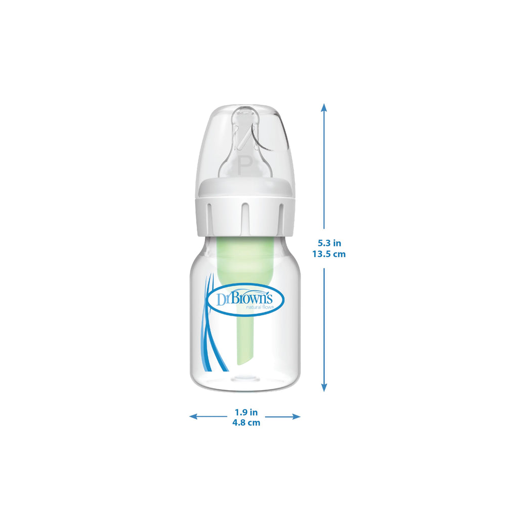 Dr. Brown's Anti-Colic Options+ Narrow Baby Bottle, Clear, 4 oz, 4-Pack Jansha Store