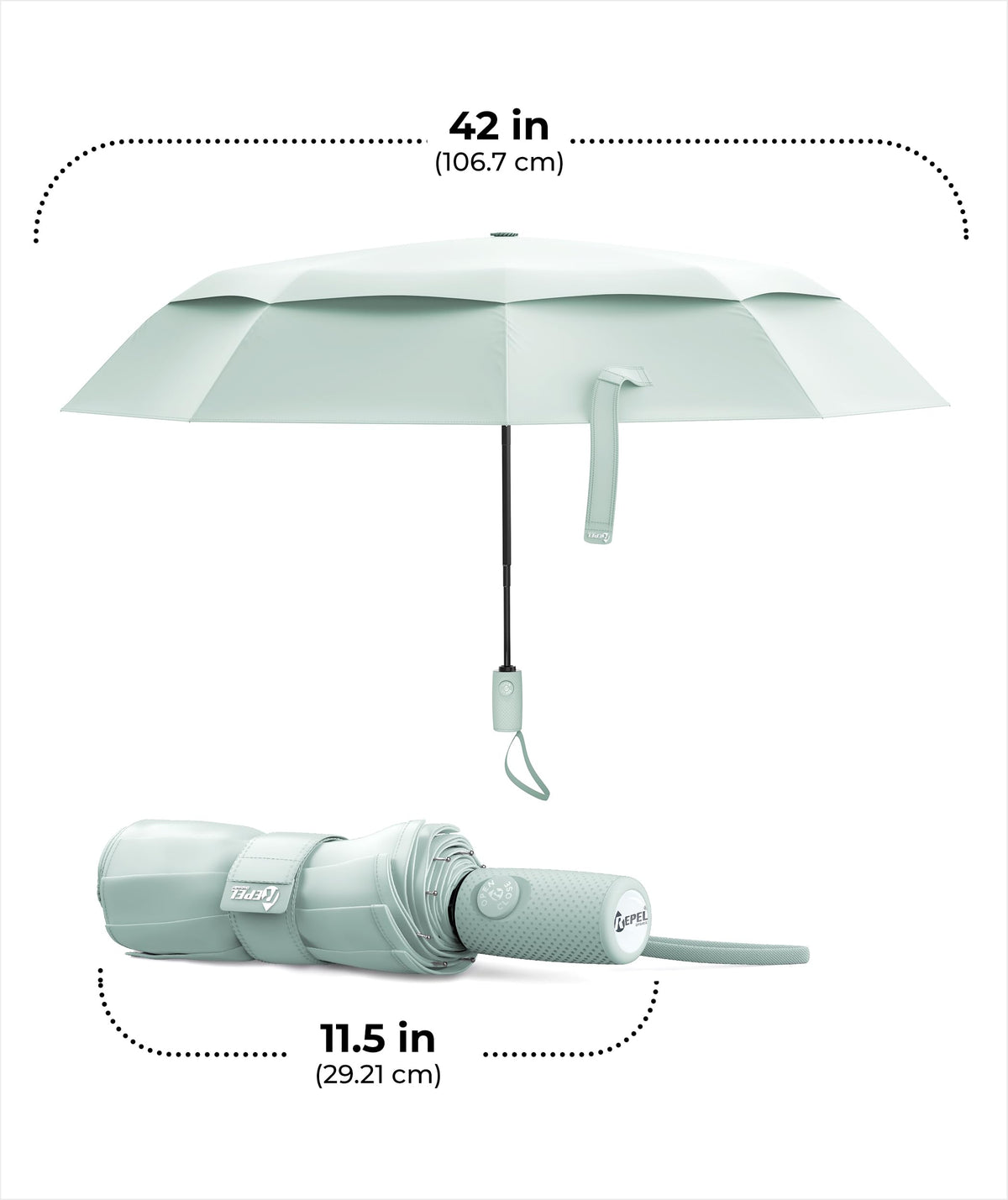 Windproof Travel Umbrella - Compact & Withstands Winds up to 100MPH, Strongest Premium Auto Folding Umbrella for Rain and Sun - Durable, Light & Portable for Women & Men, Fits Backpack & Cars Jansha Store