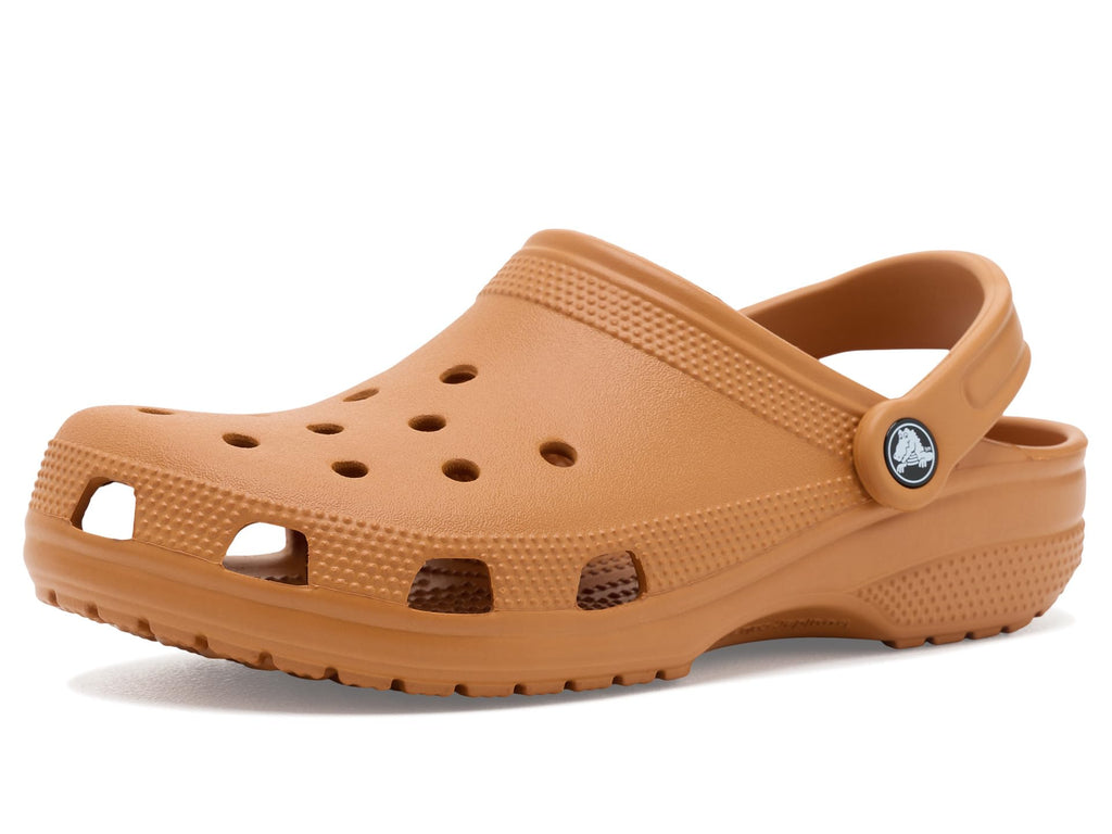 Single classic clog turned to show the inner footbed and heel strap detail